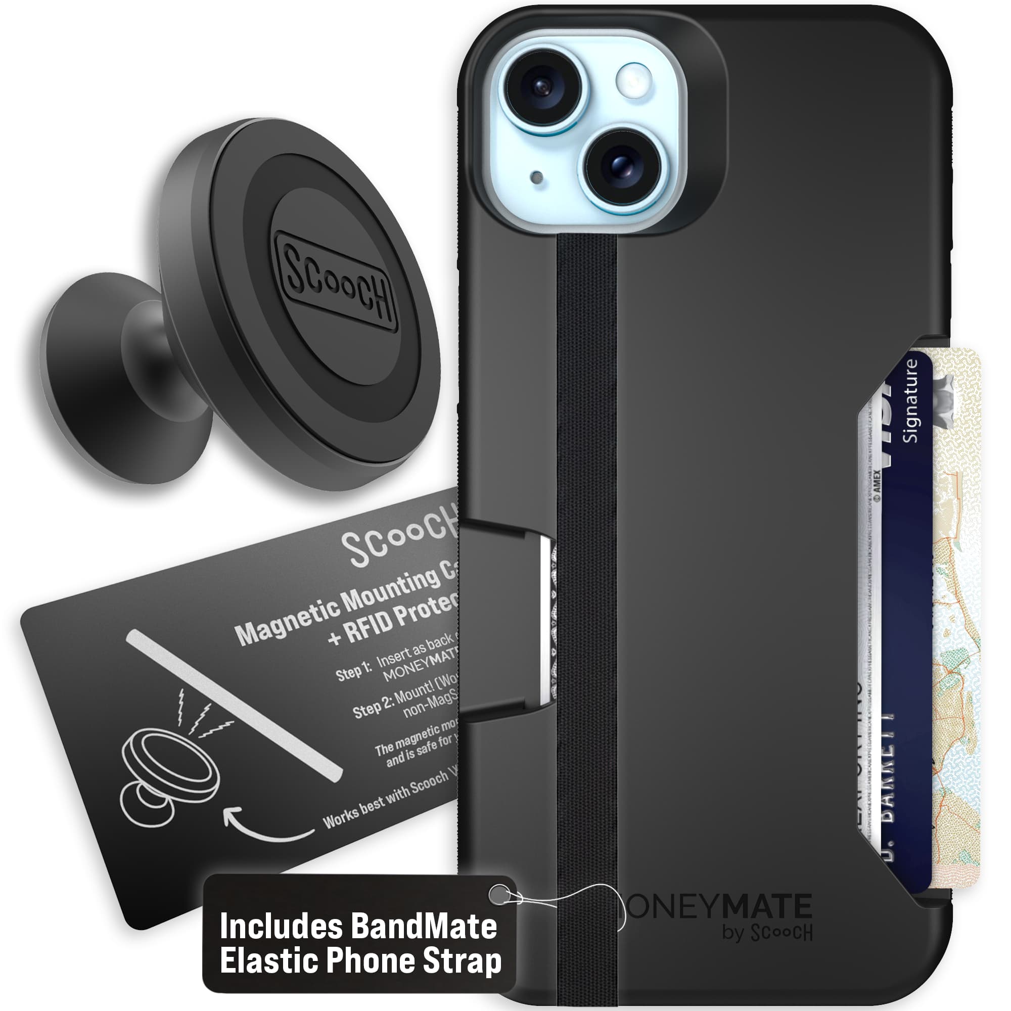 Moneymate - iPhone 15 Plus - Black - Starter Bundle