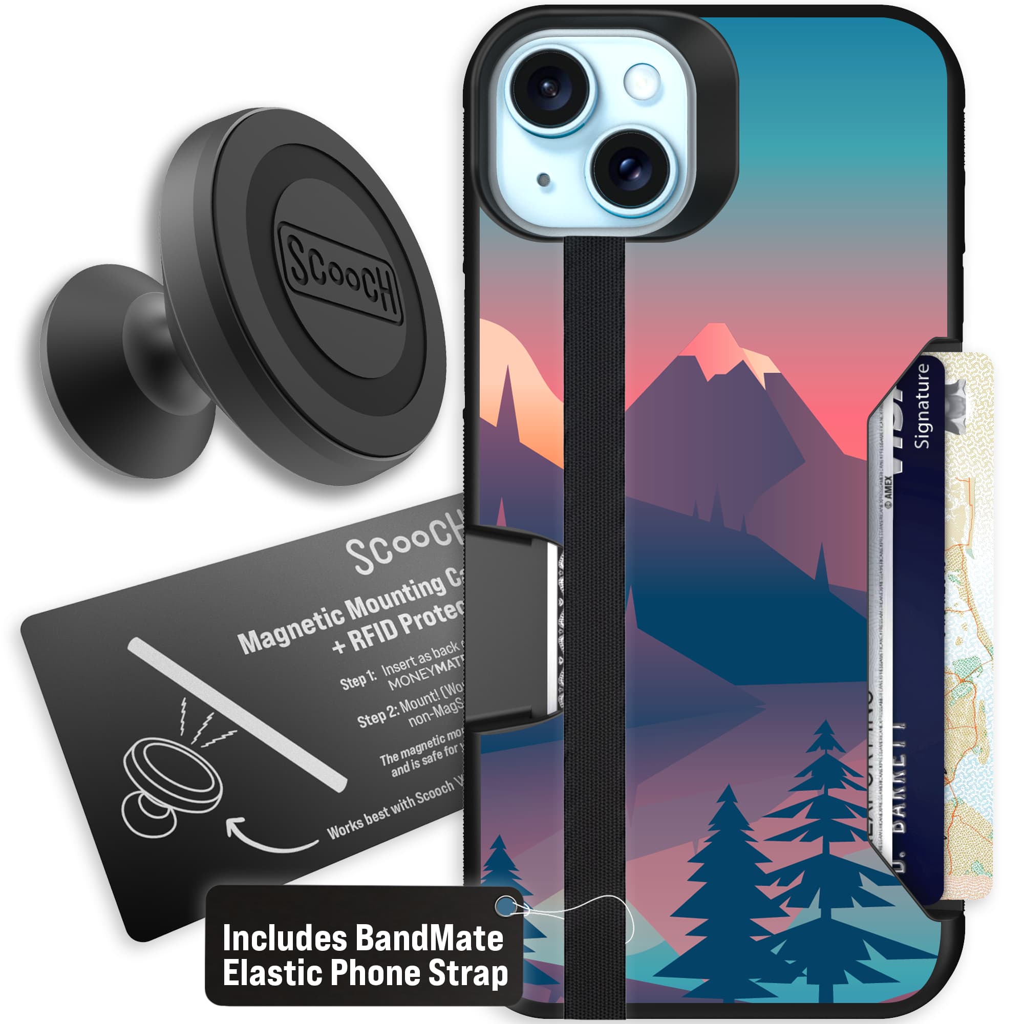 Moneymate - iPhone 15 Plus - Mountain Range - Starter Bundle