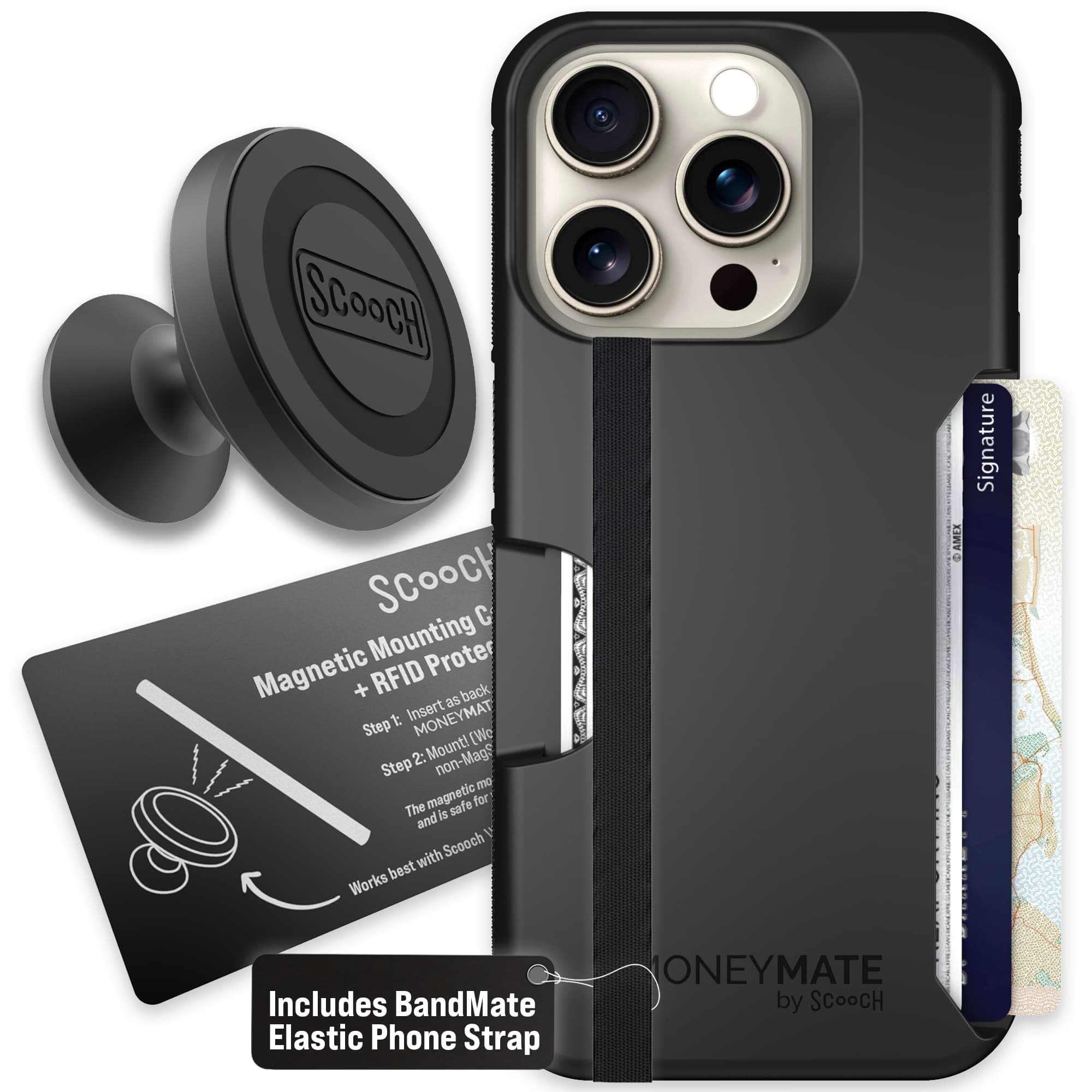 Moneymate - iPhone 15 Pro - Black - Starter Bundle