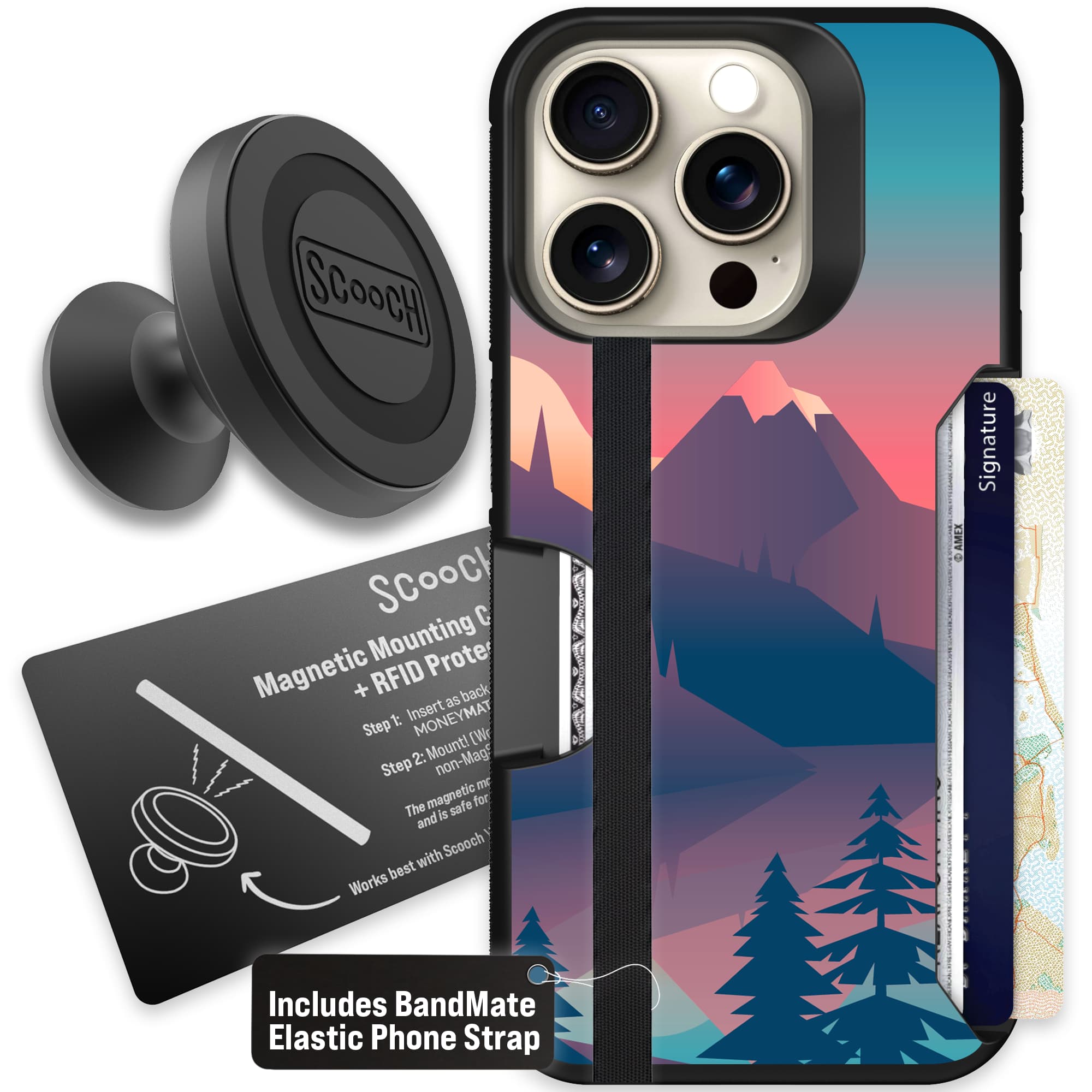 Moneymate - iPhone 15 Pro - Mountain Range - Starter Bundle