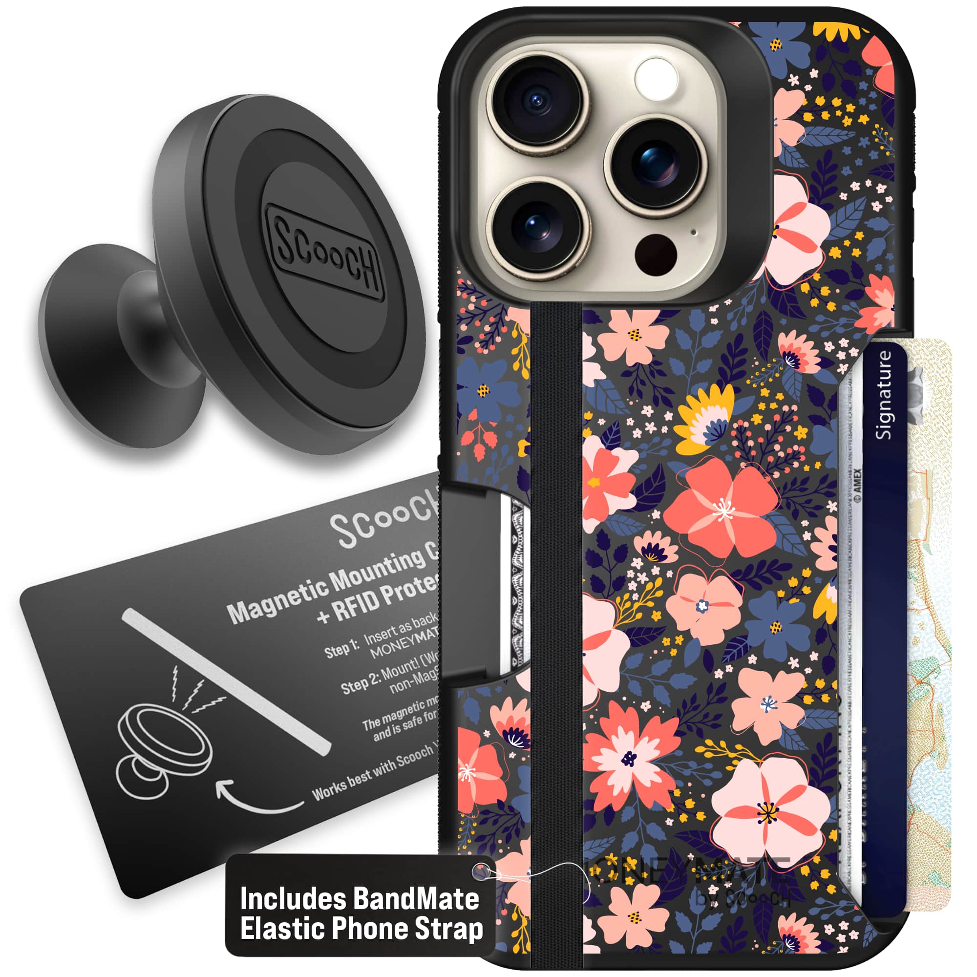 Moneymate - iPhone 15 Pro - Wildflowers - Starter Bundle