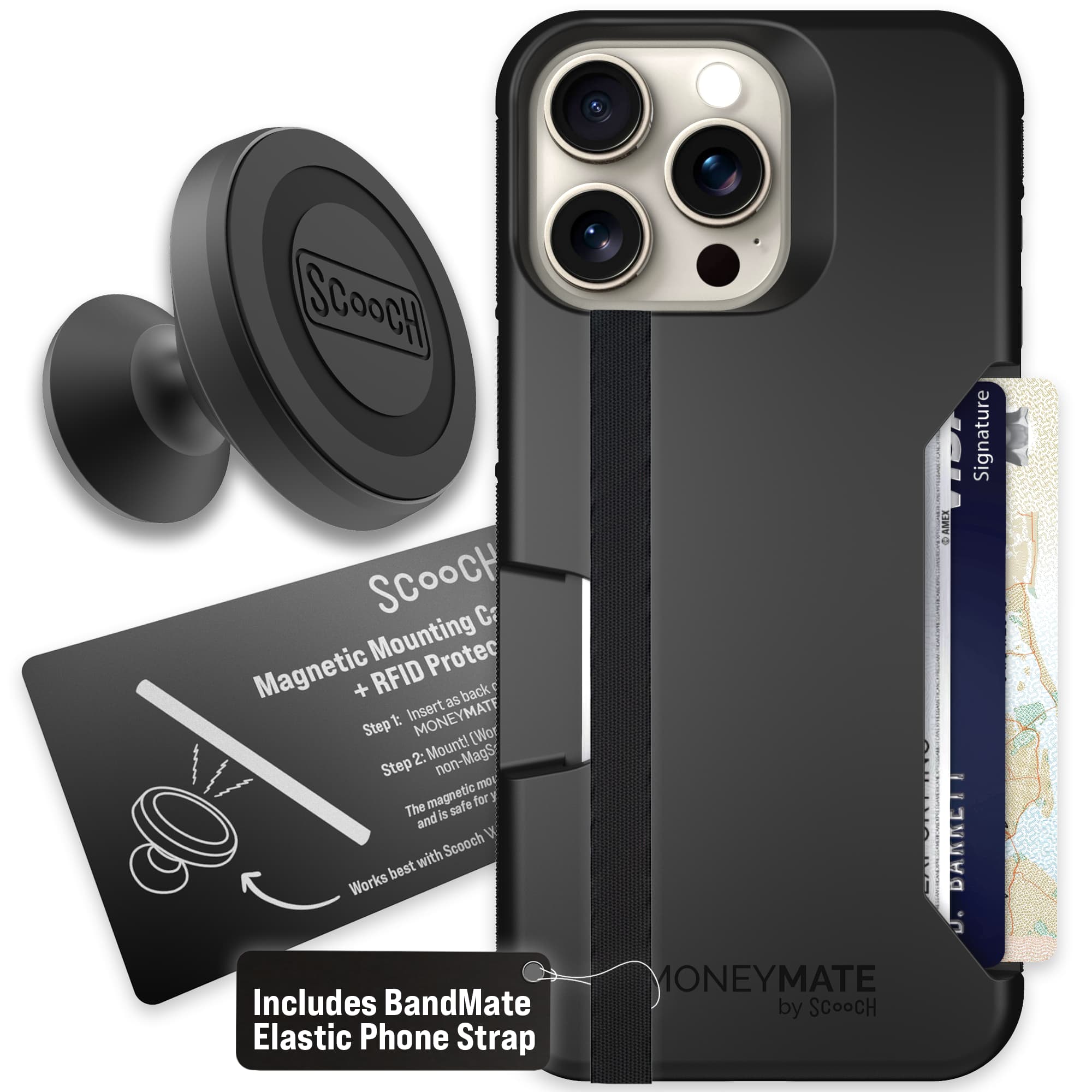 Moneymate - iPhone 15 Pro Max - Black - Starter Bundle
