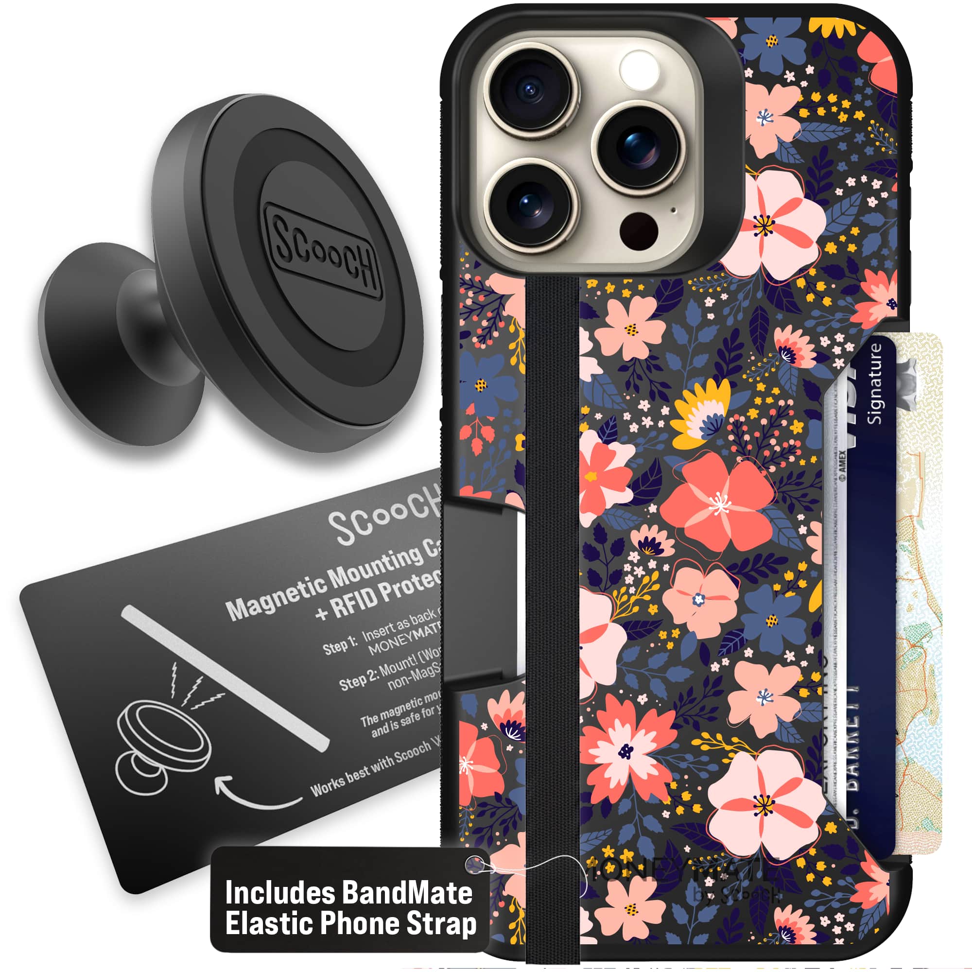 Moneymate - iPhone 15 Pro Max - Wildflowers - Starter Bundle