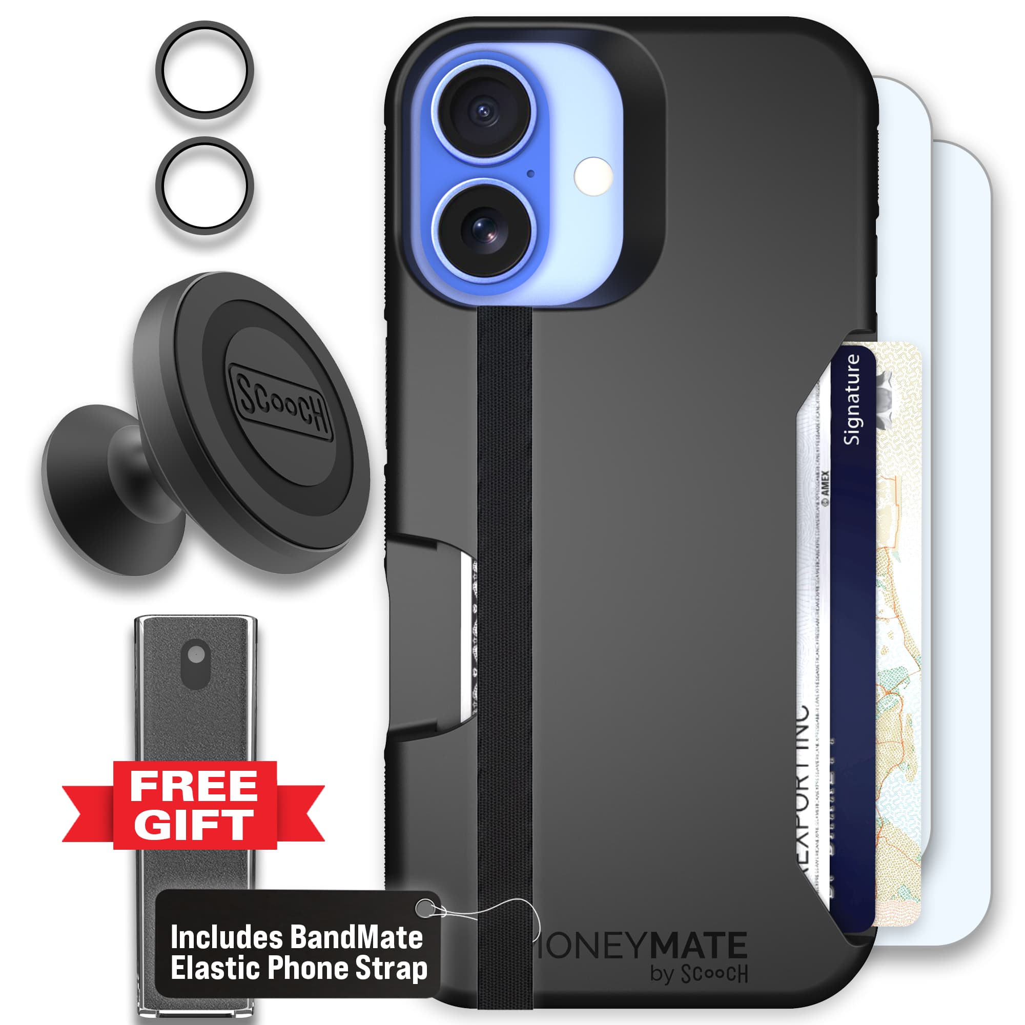 Moneymate - iPhone 16 - Black - Defender Bundle