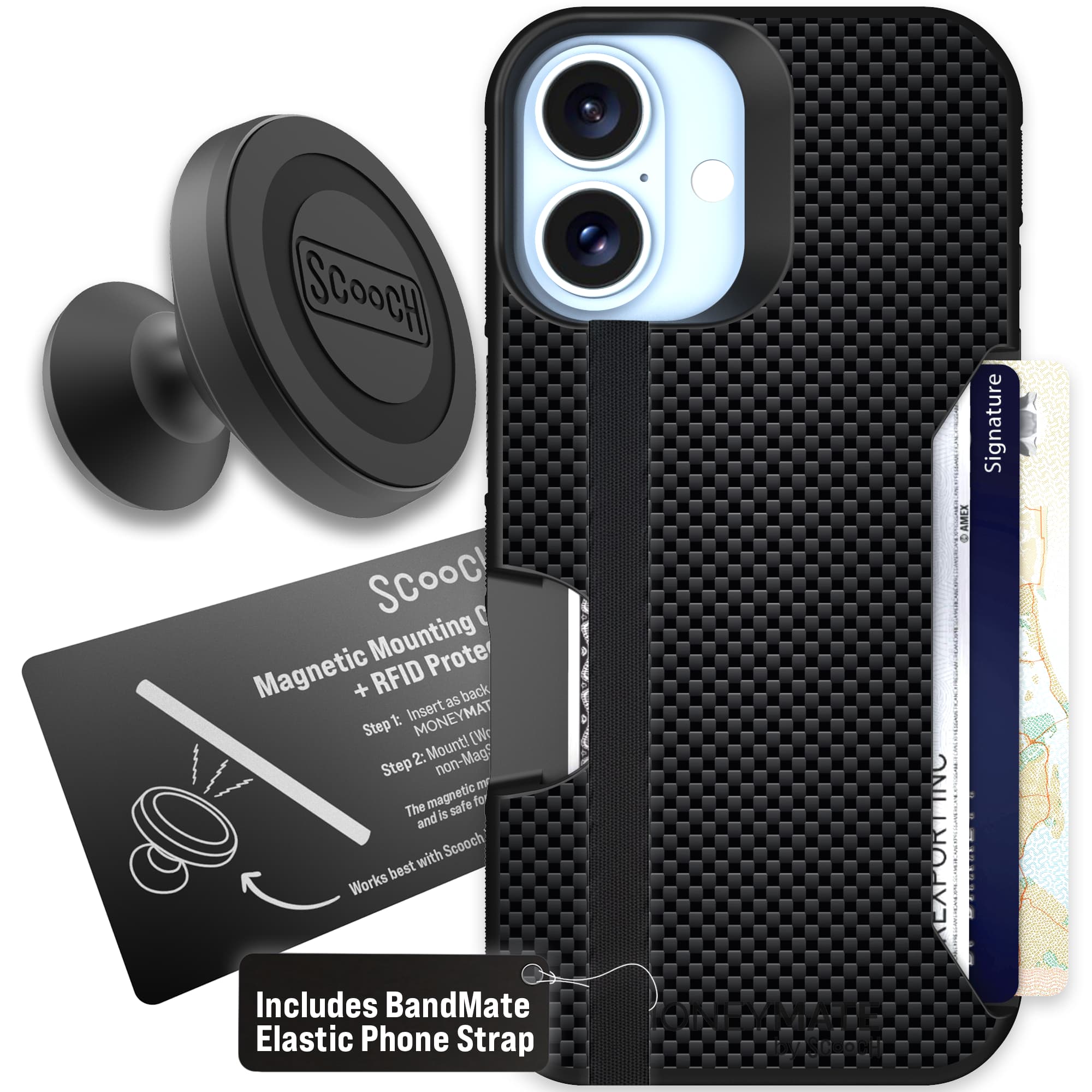 Moneymate - iPhone 16 - Carbon Fiber - Starter Bundle