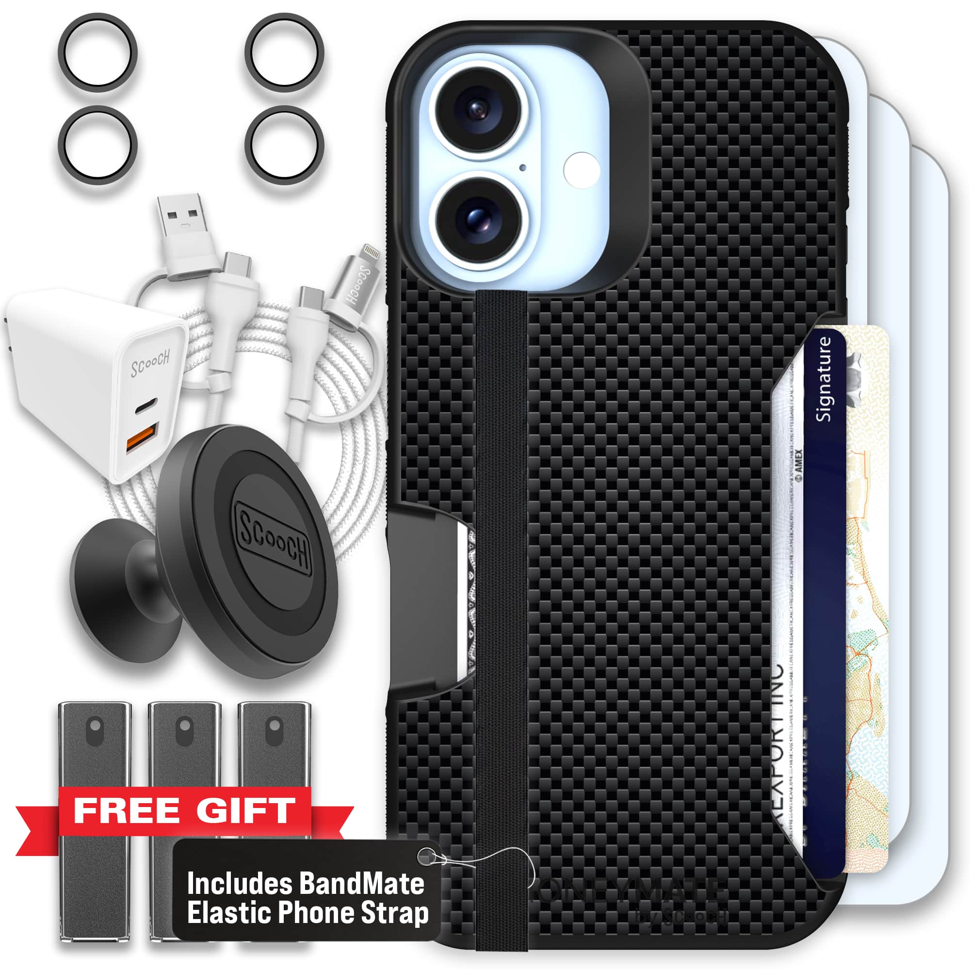 Moneymate - iPhone 16 - Carbon Fiber - Ultimate Bundle