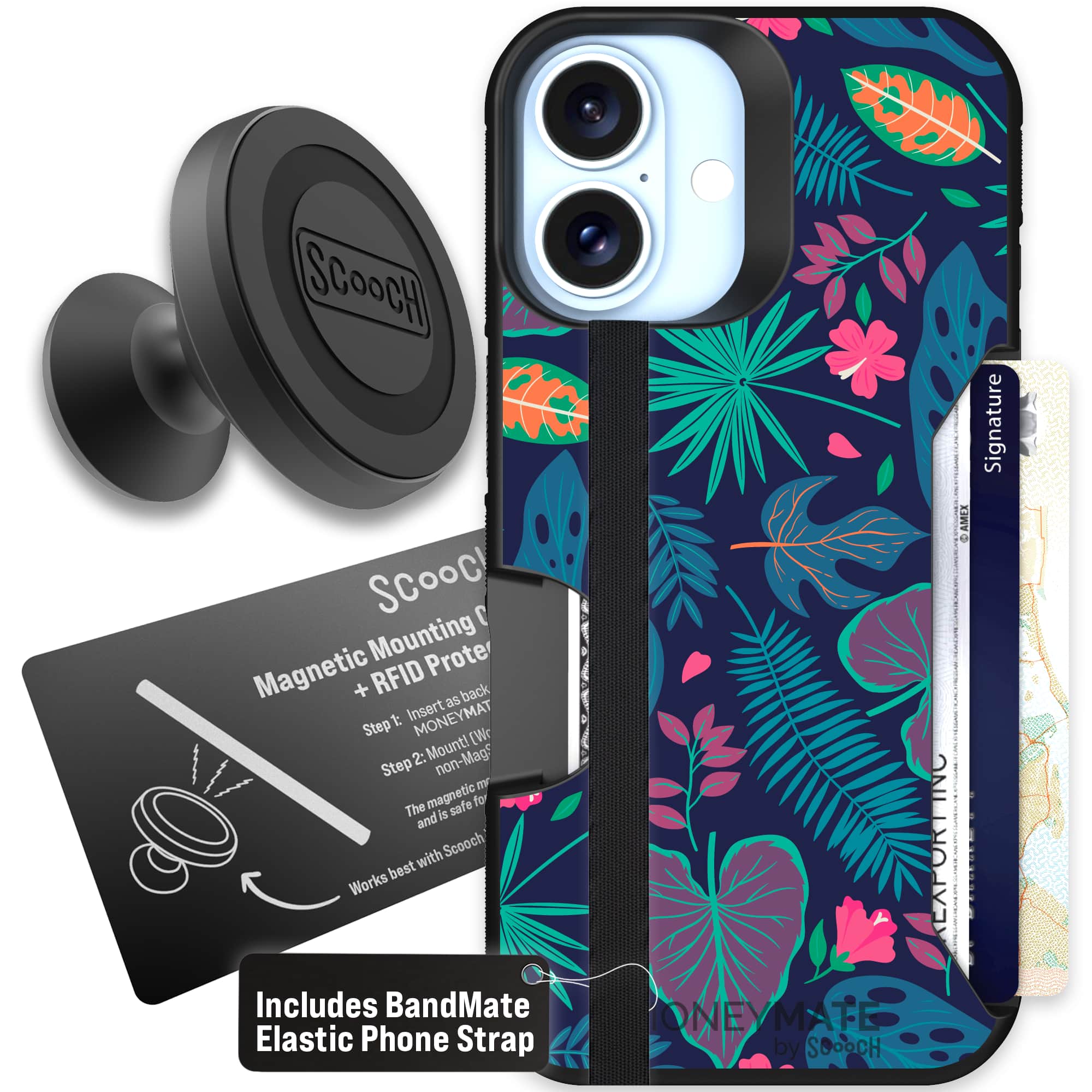 Moneymate - iPhone 16 - Tropical Leaves - Starter Bundle