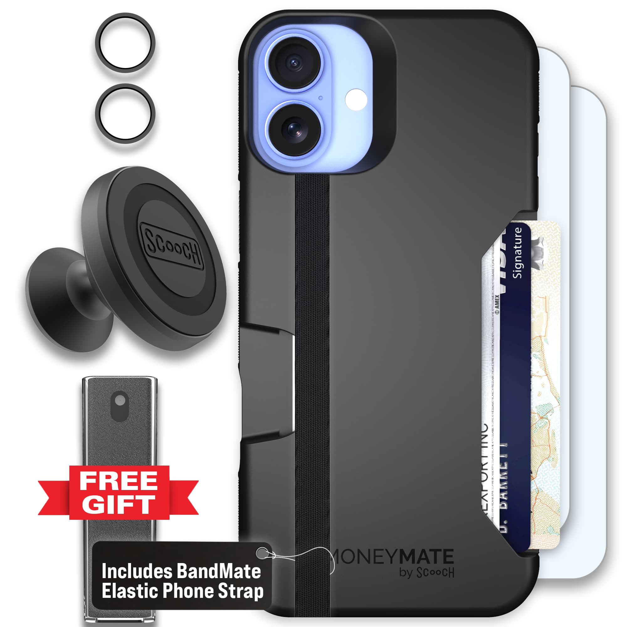 Moneymate - iPhone 16 Plus - Black - Defender Bundle