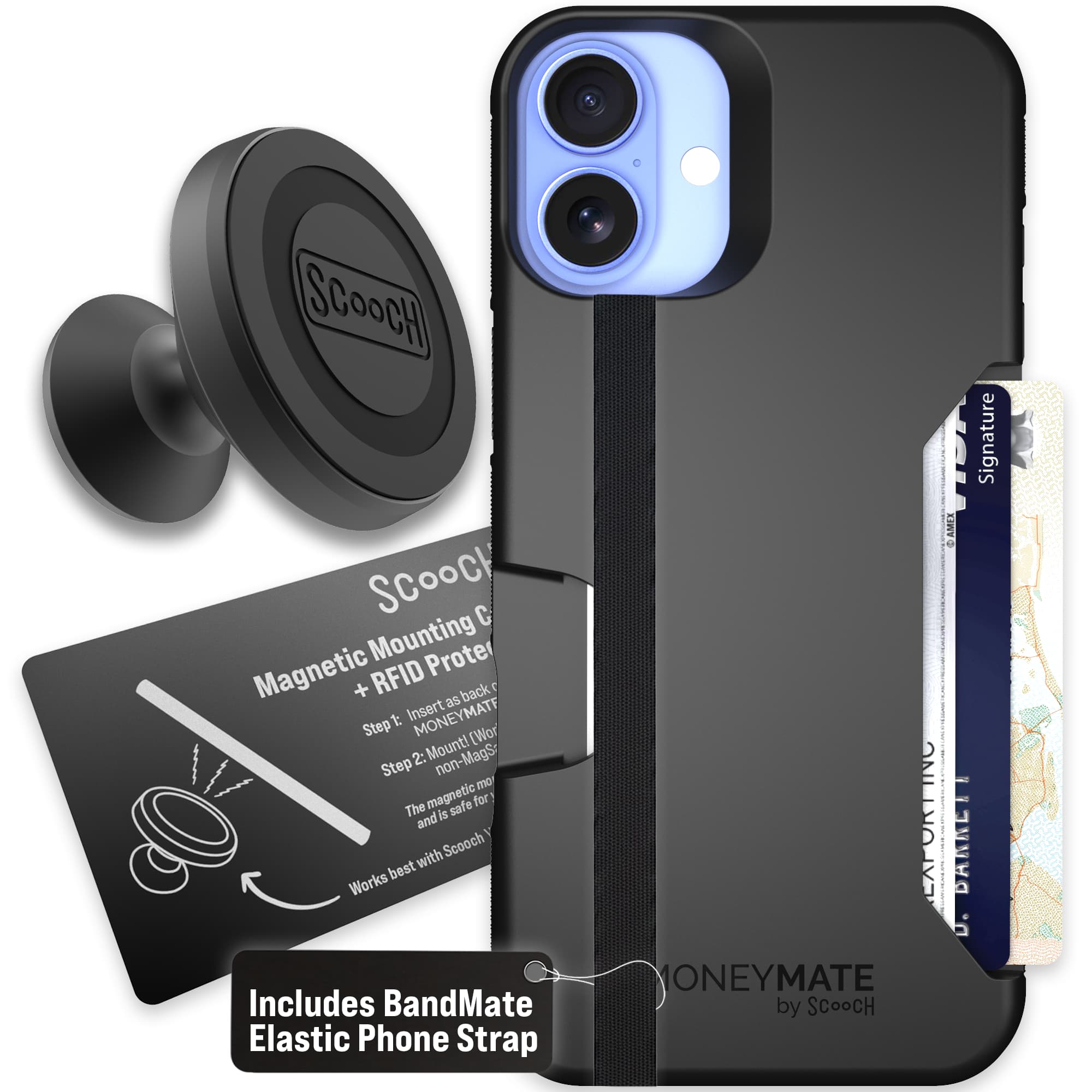 Moneymate - iPhone 16 Plus - Black - Starter Bundle