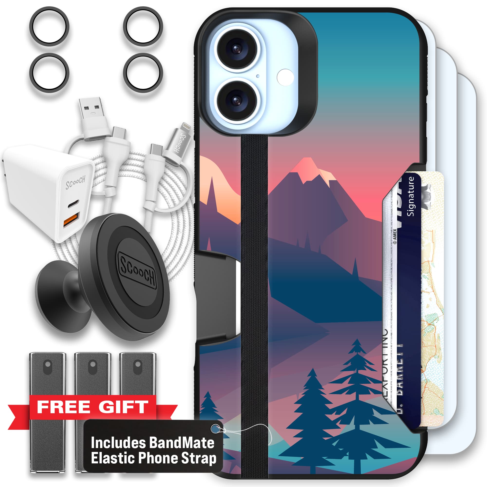 Moneymate - iPhone 16 Plus - Mountain Range - Ultimate Bundle