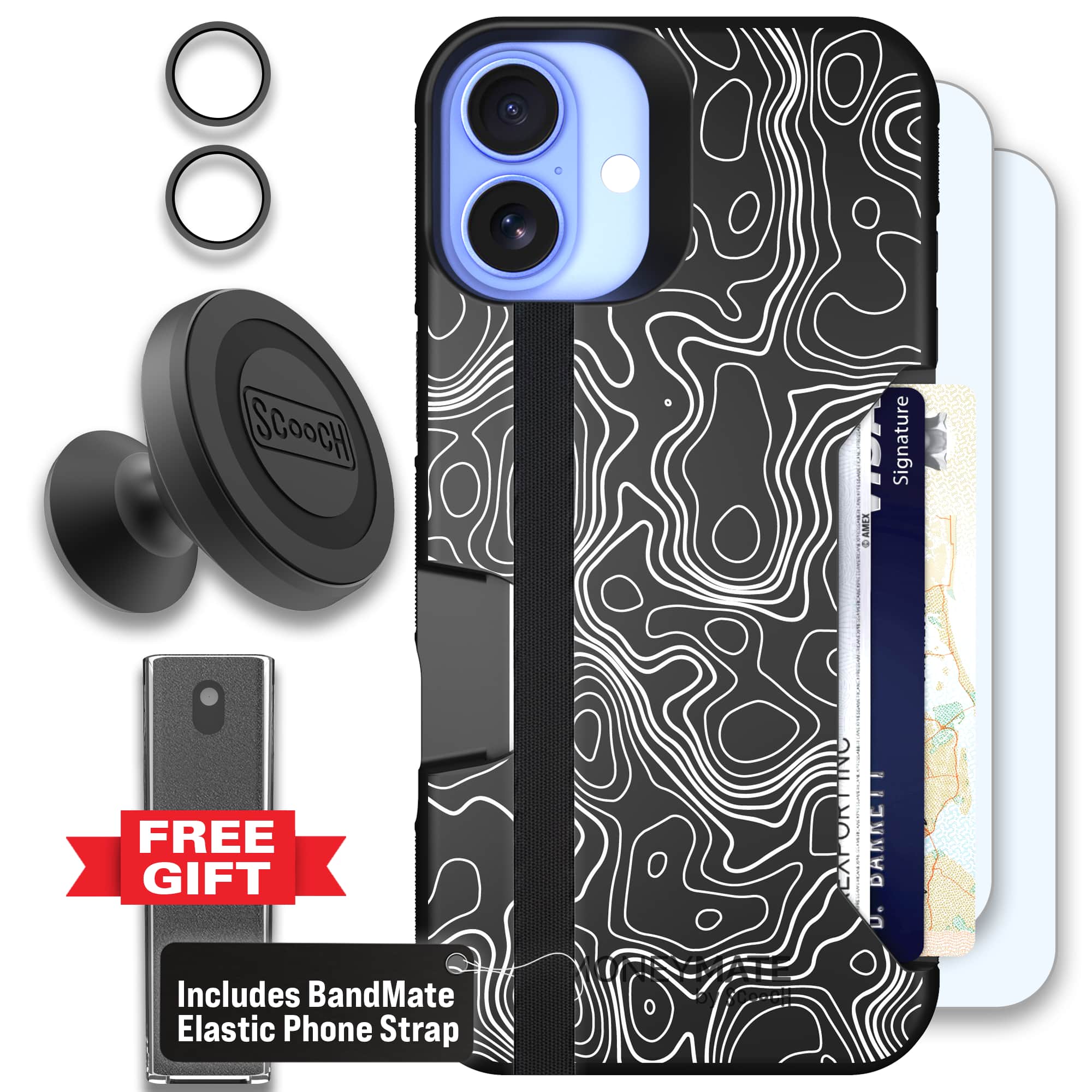 Moneymate - iPhone 16 Plus - Topography - Defender Bundle
