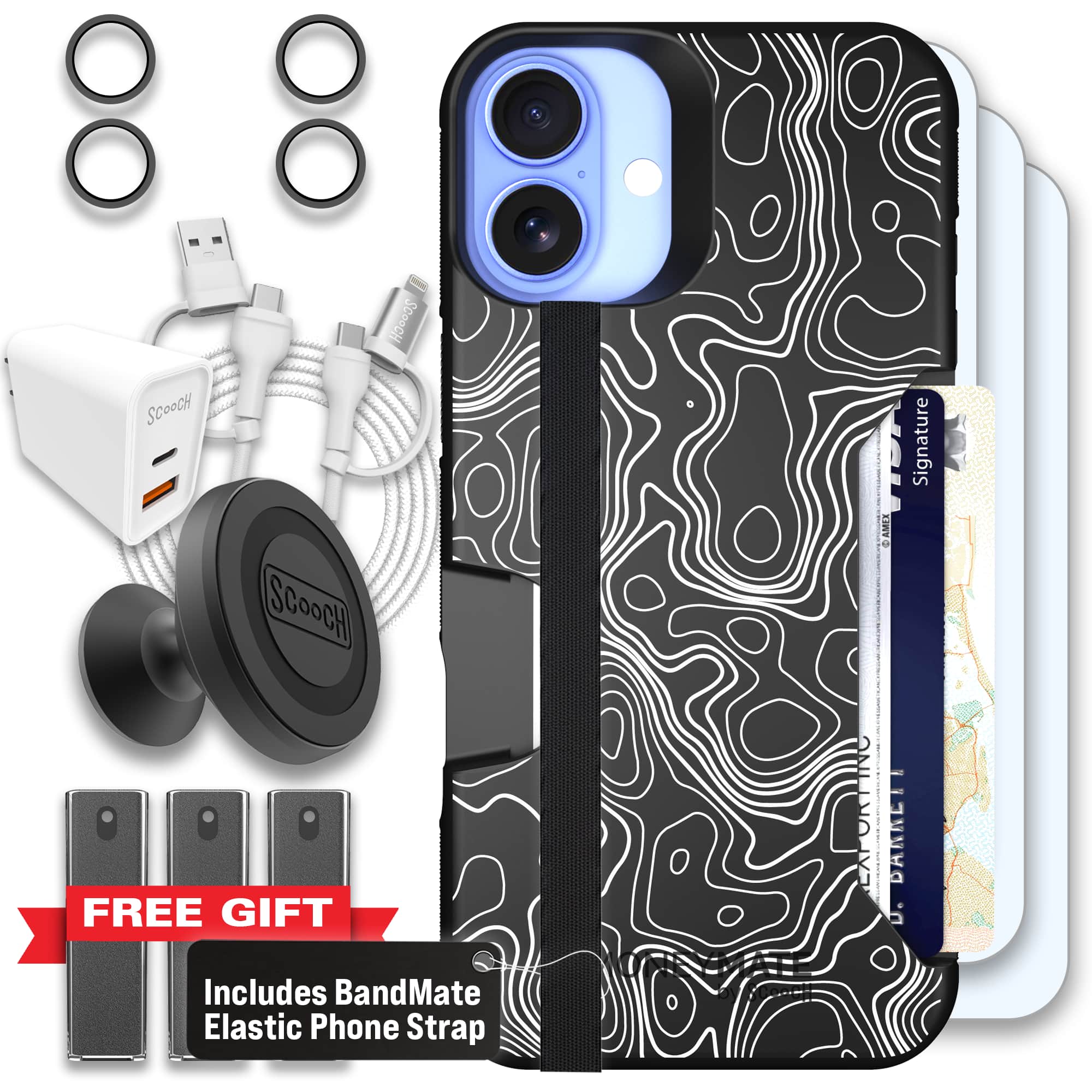 Moneymate - iPhone 16 Plus - Topography - Ultimate Bundle