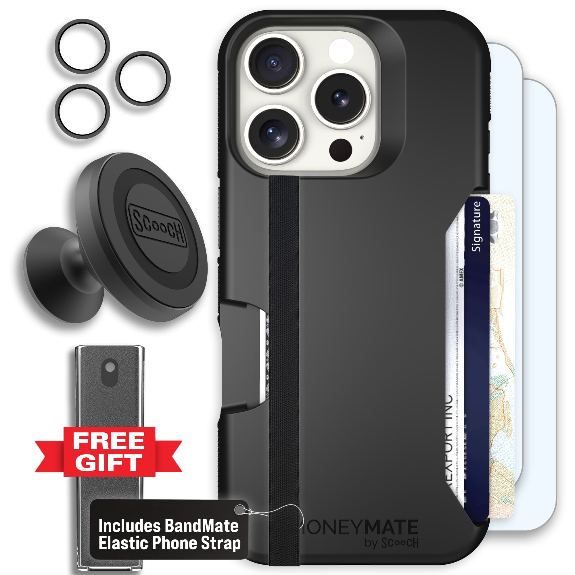 Moneymate - iPhone 16 Pro - Black - Defender Bundle