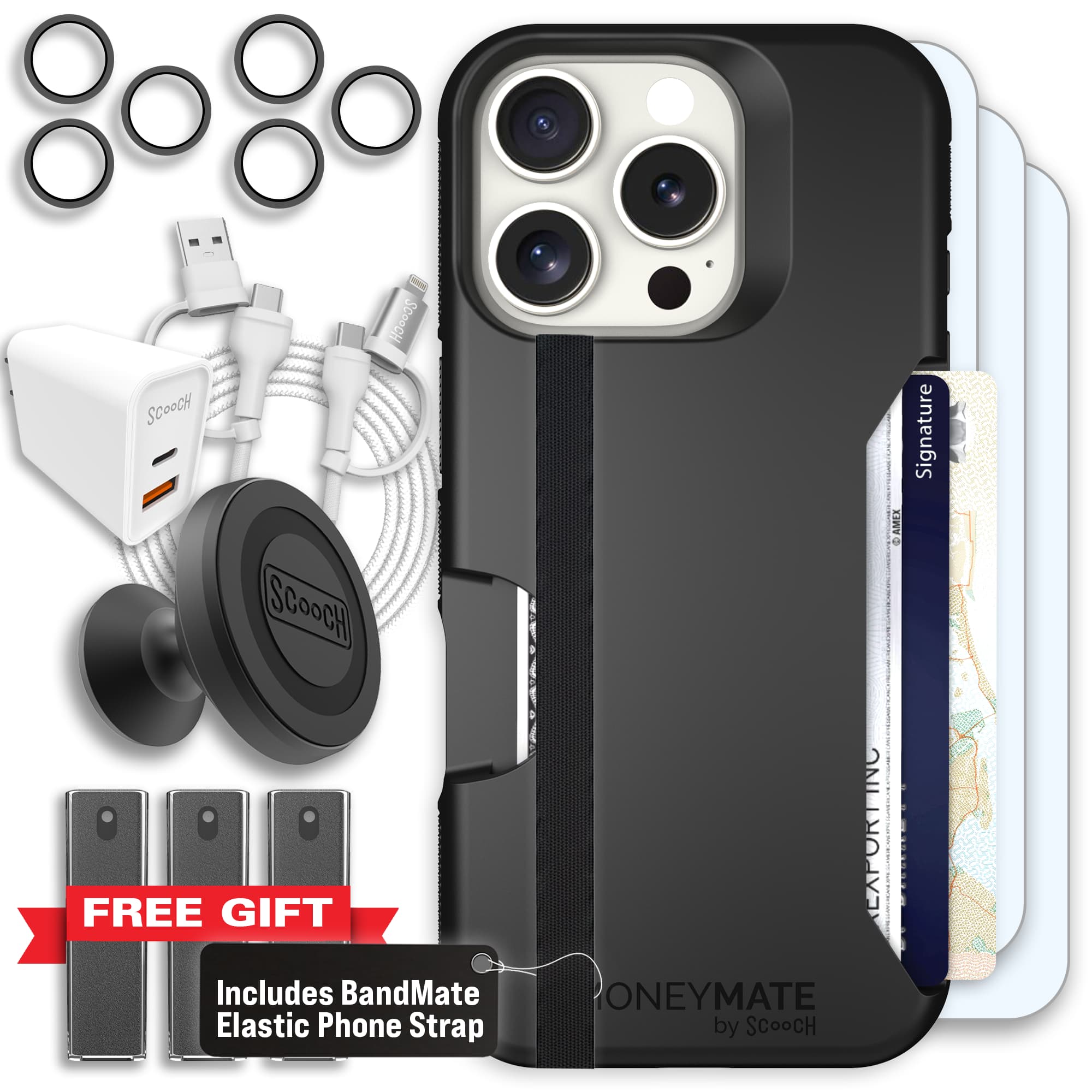 Moneymate - iPhone 16 Pro - Black - Ultimate Bundle