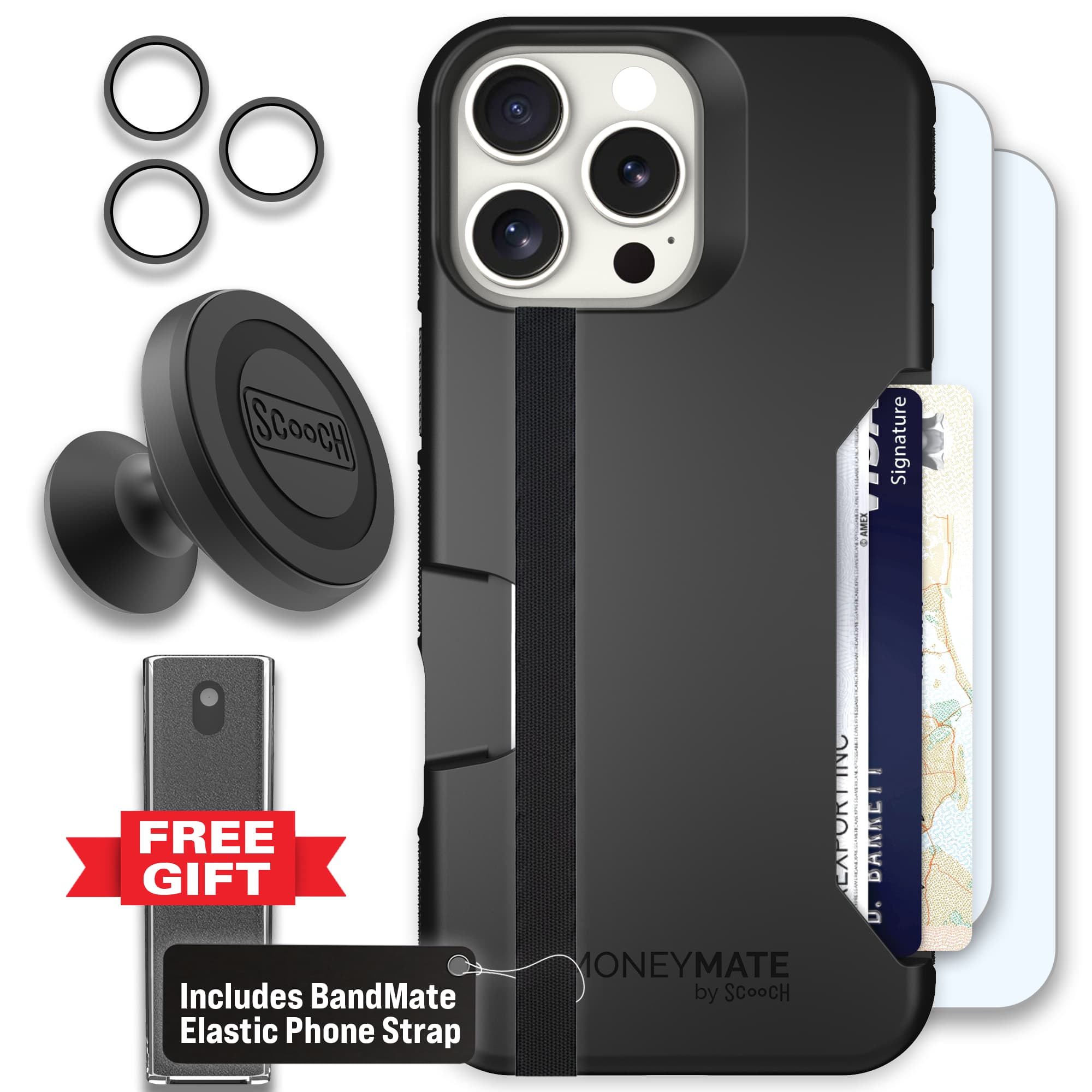 Moneymate - iPhone 16 Pro Max - Black - Defender Bundle