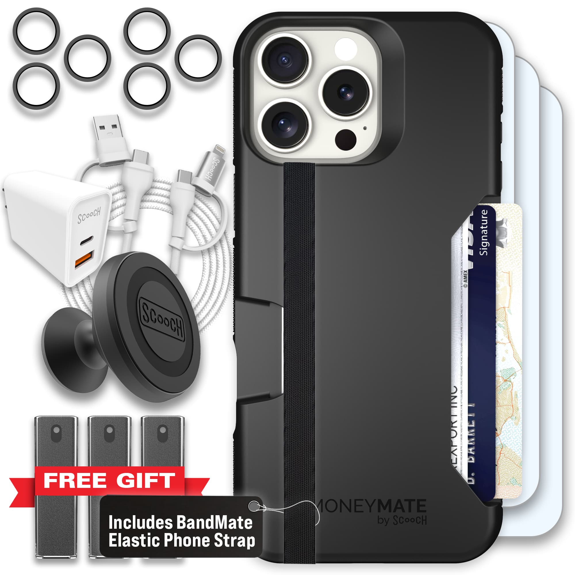 Moneymate - iPhone 16 Pro Max - Black - Ultimate Bundle