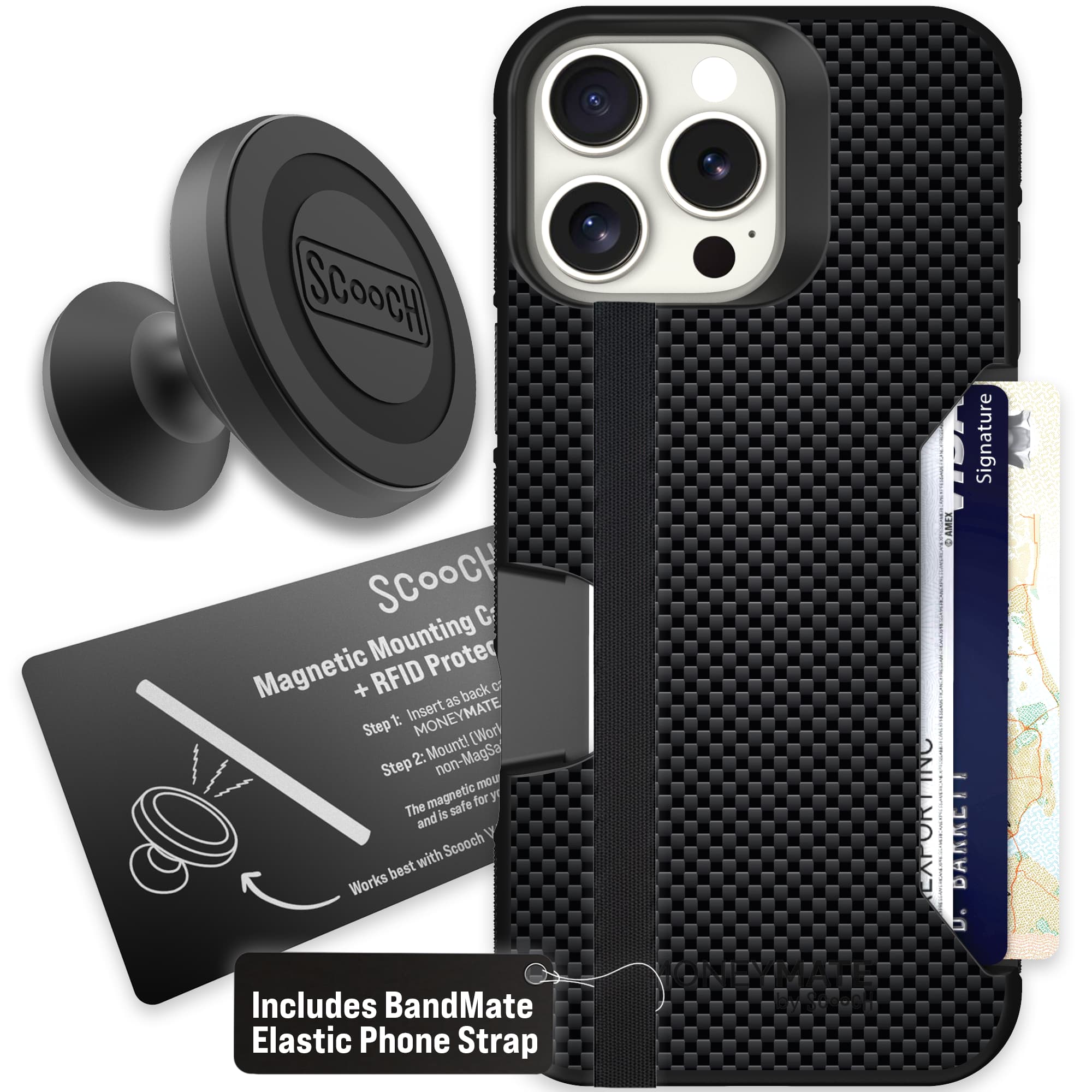 Moneymate - iPhone 16 Pro Max - Carbon Fiber - Starter Bundle