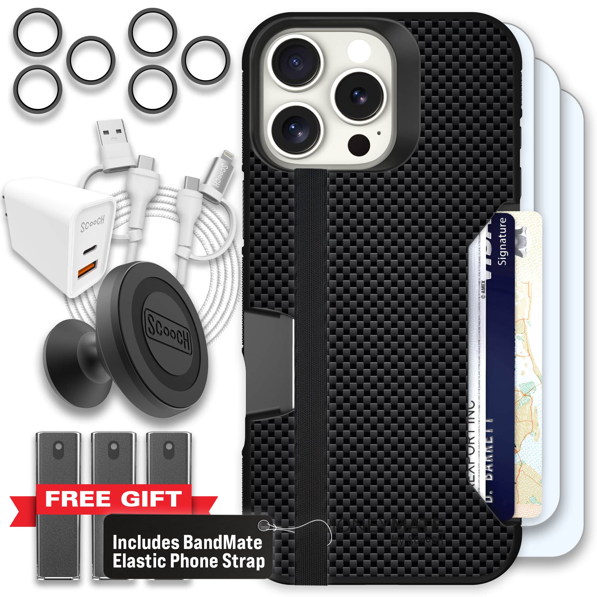 Moneymate - iPhone 16 Pro Max - Carbon Fiber - Ultimate Bundle