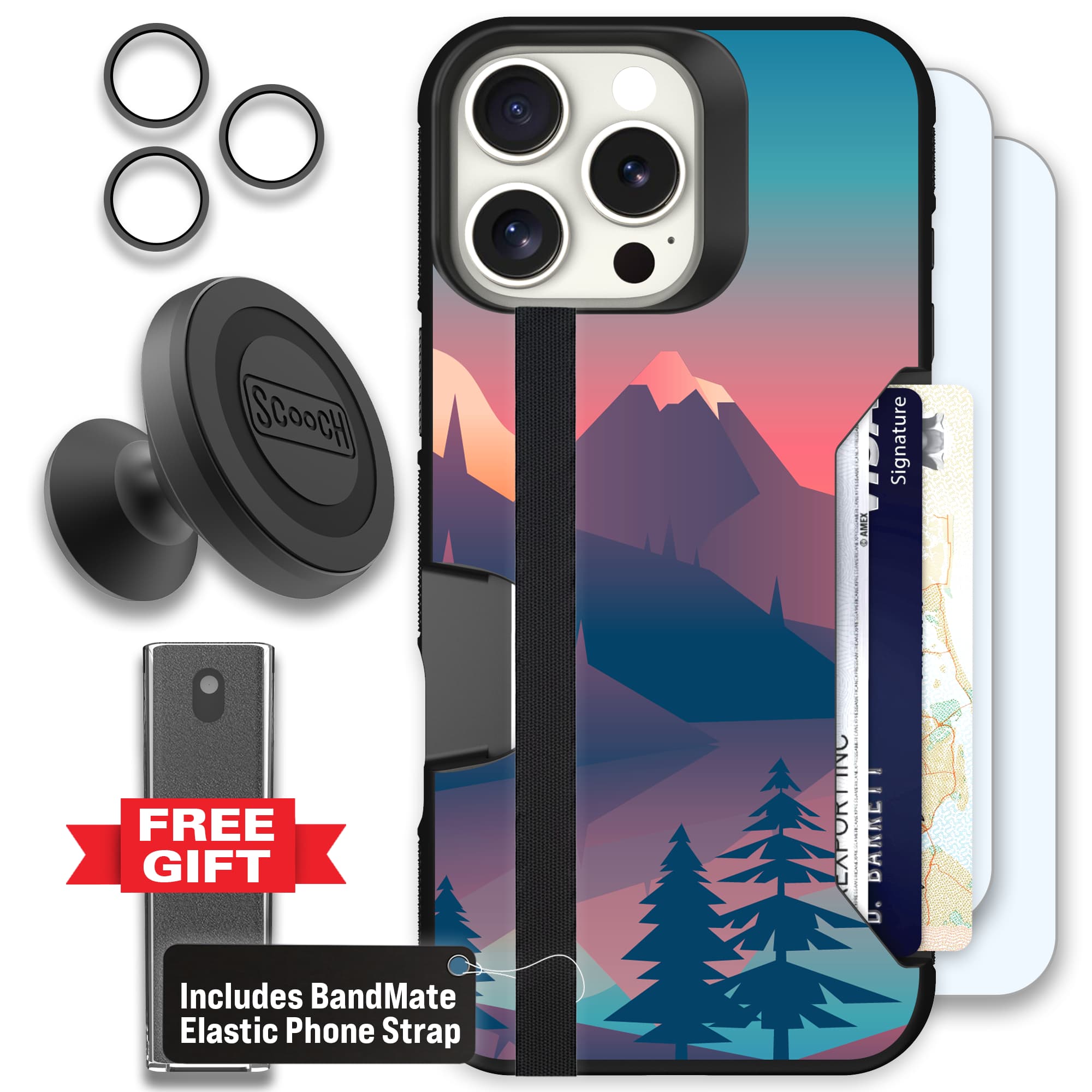 Moneymate - iPhone 16 Pro Max - Mountain Range - Defender Bundle