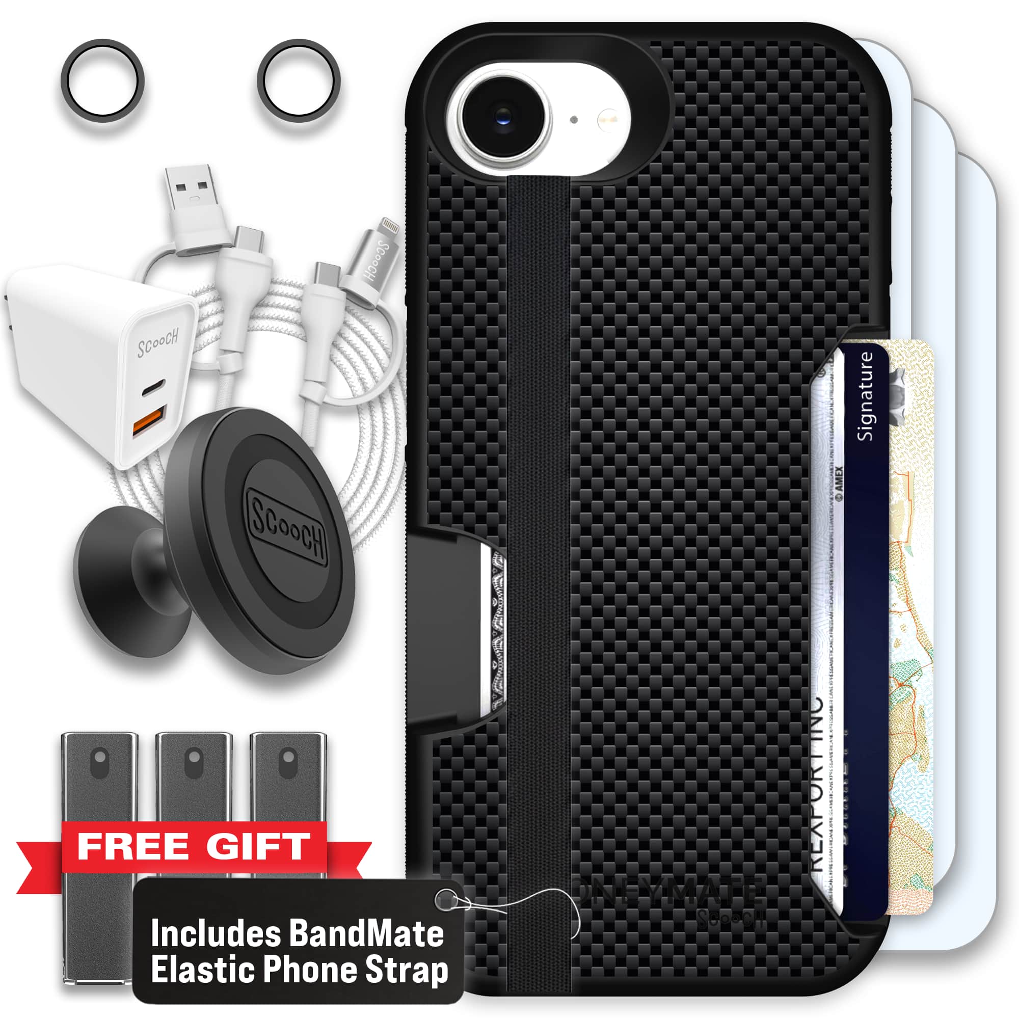 Moneymate - iPhone 16e - Carbon Fiber - Ultimate Bundle