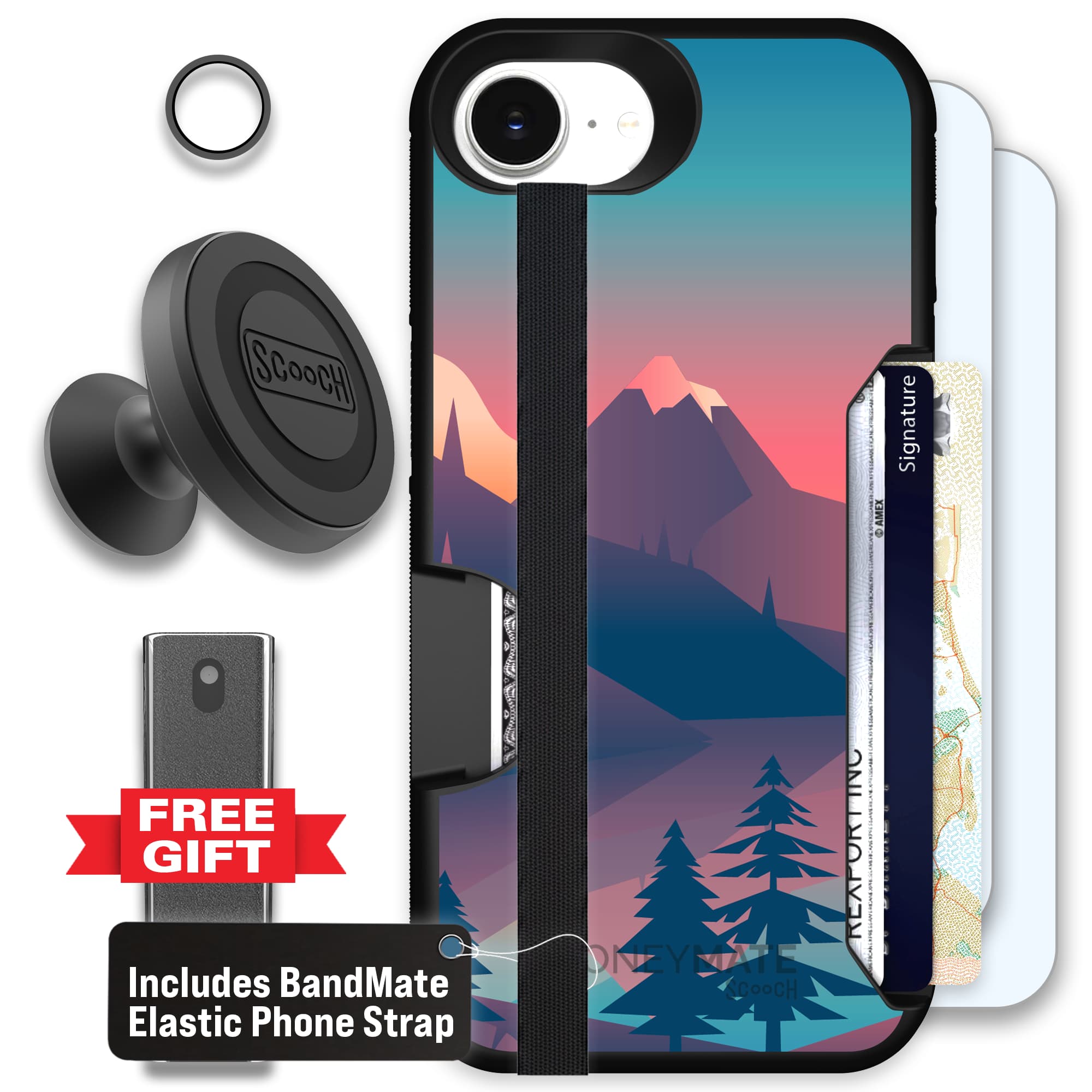 Moneymate - iPhone 16e - Mountain Range - Defender Bundle