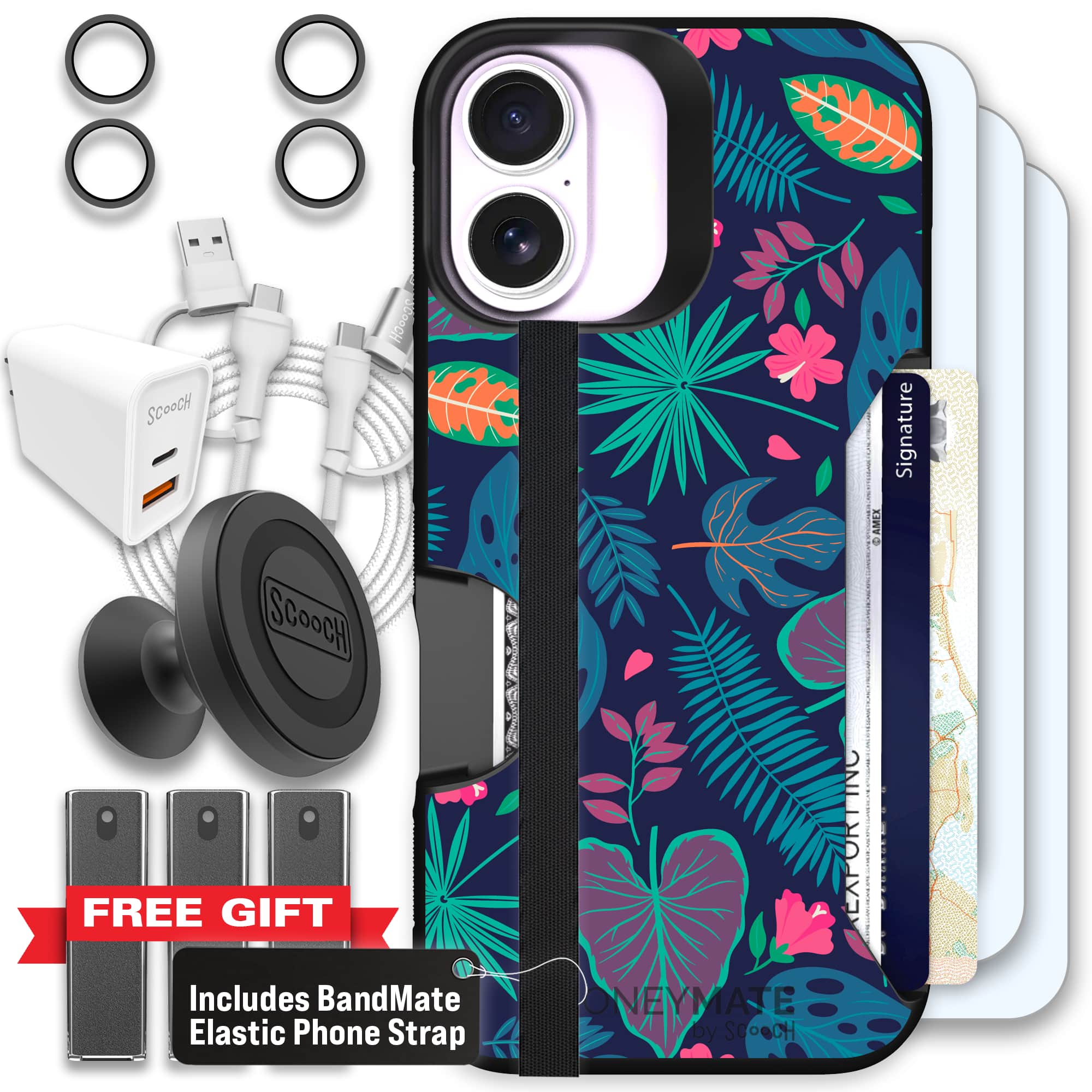 Moneymate - iPhone 17 - Tropical Leaves - Ultimate Bundle