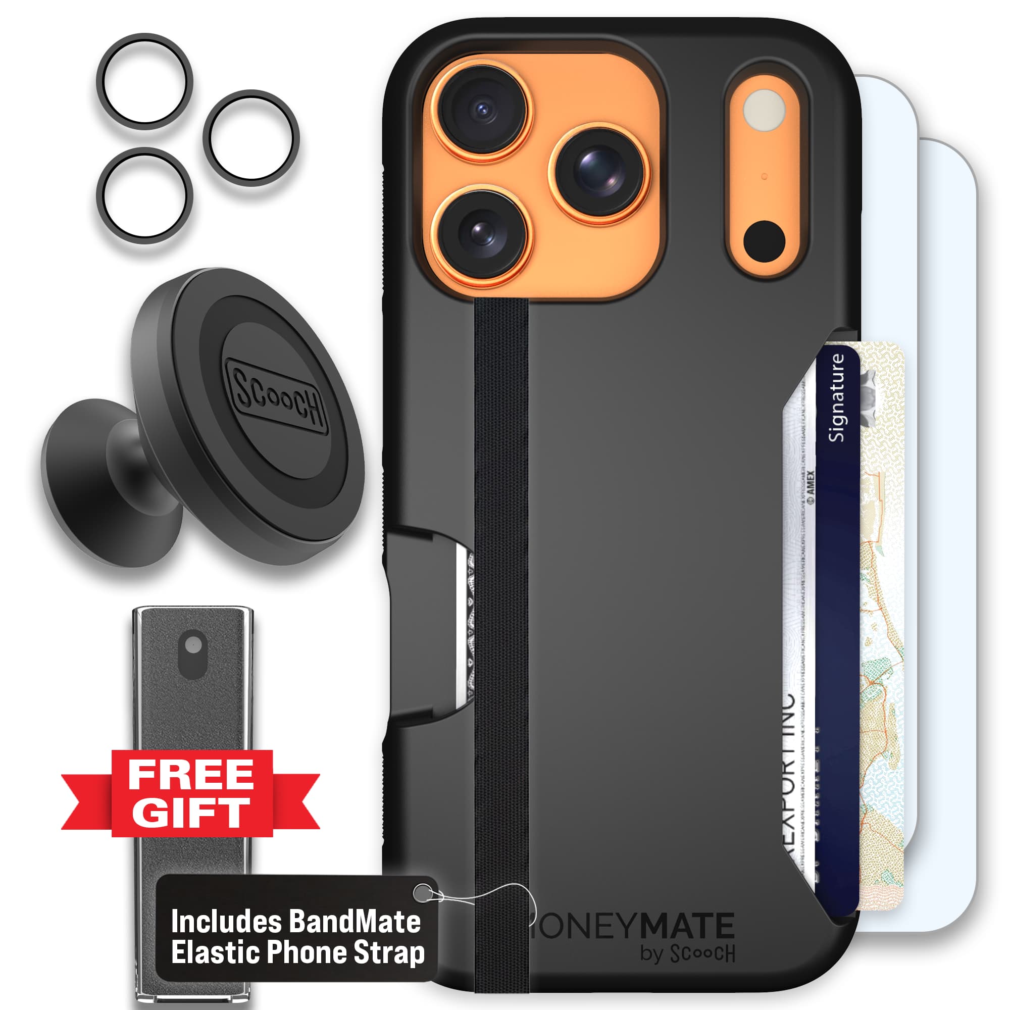 Moneymate - iPhone 17 Pro - Black - Defender Bundle
