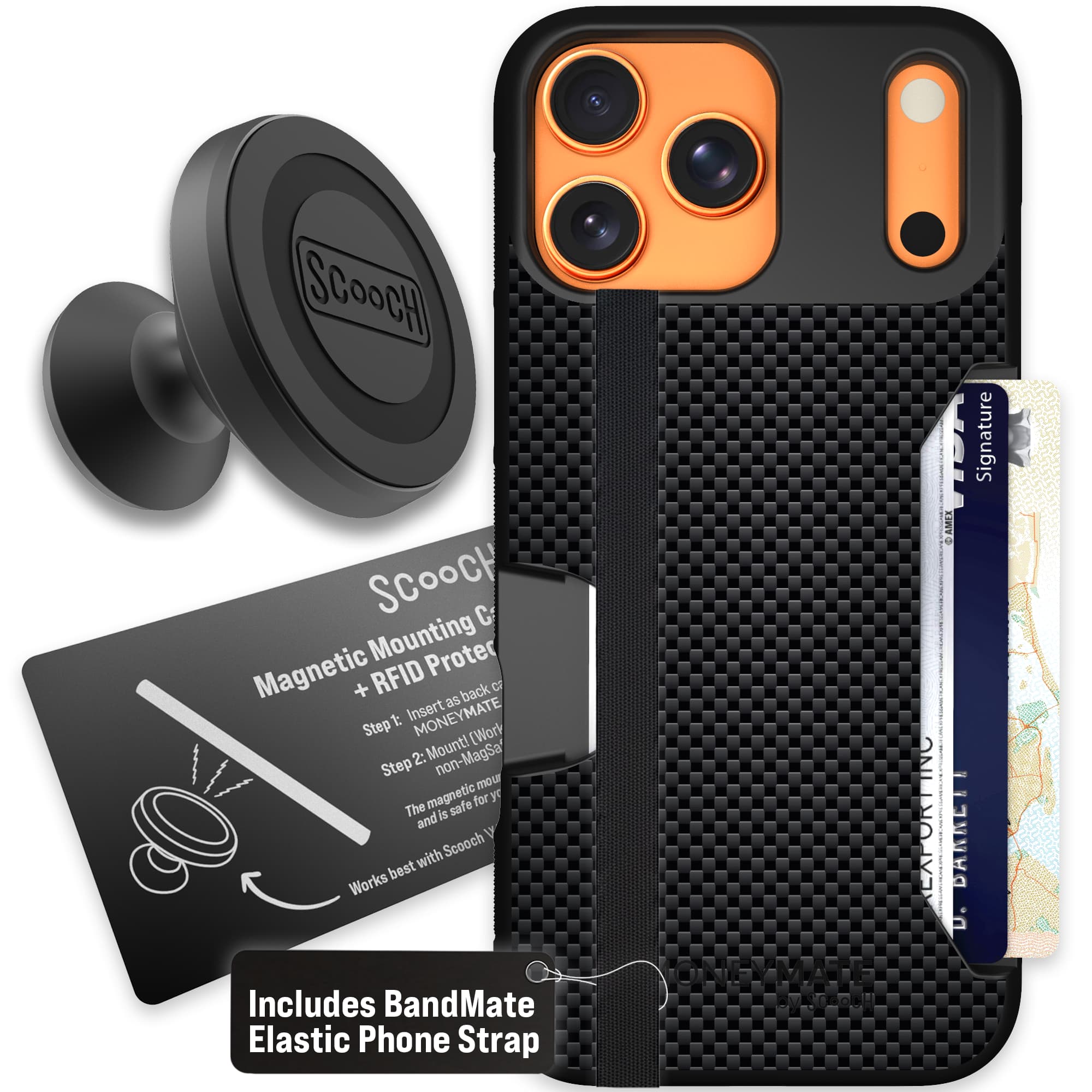 Moneymate - iPhone 17 Pro Max - Carbon Fiber - Starter Bundle