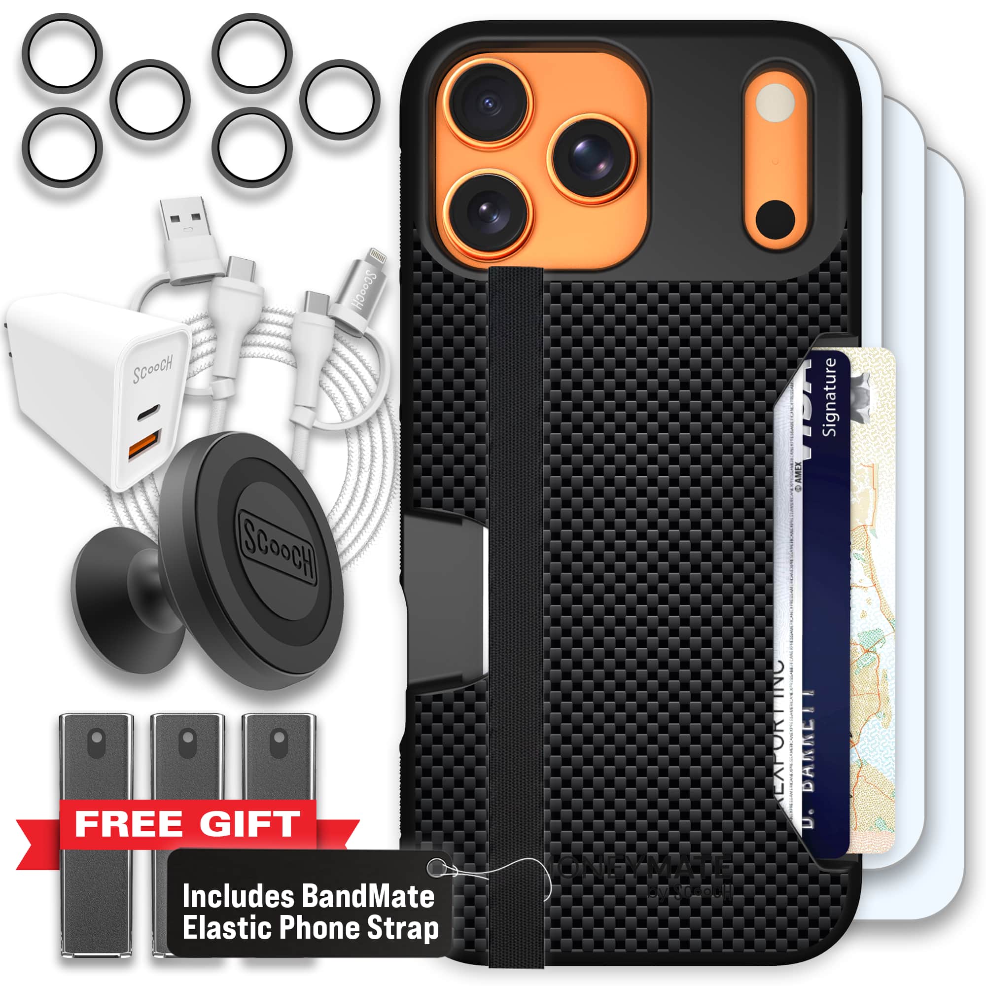Moneymate - iPhone 17 Pro Max - Carbon Fiber - Ultimate Bundle