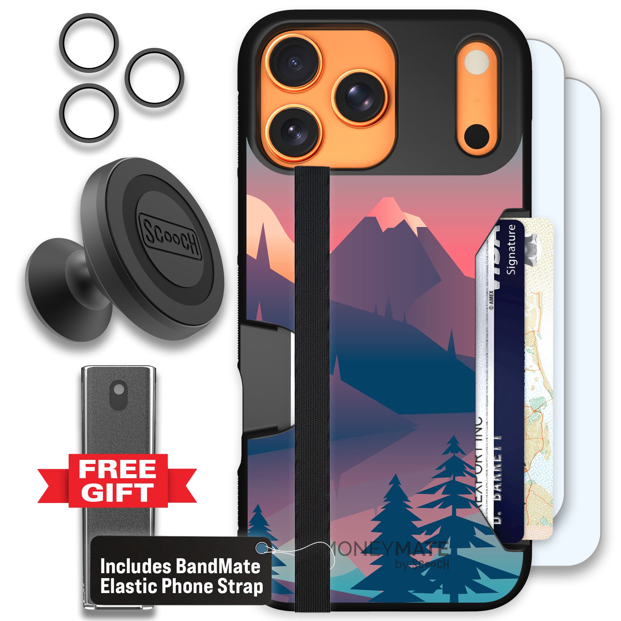 Moneymate - iPhone 17 Pro Max - Mountain Range - Defender Bundle