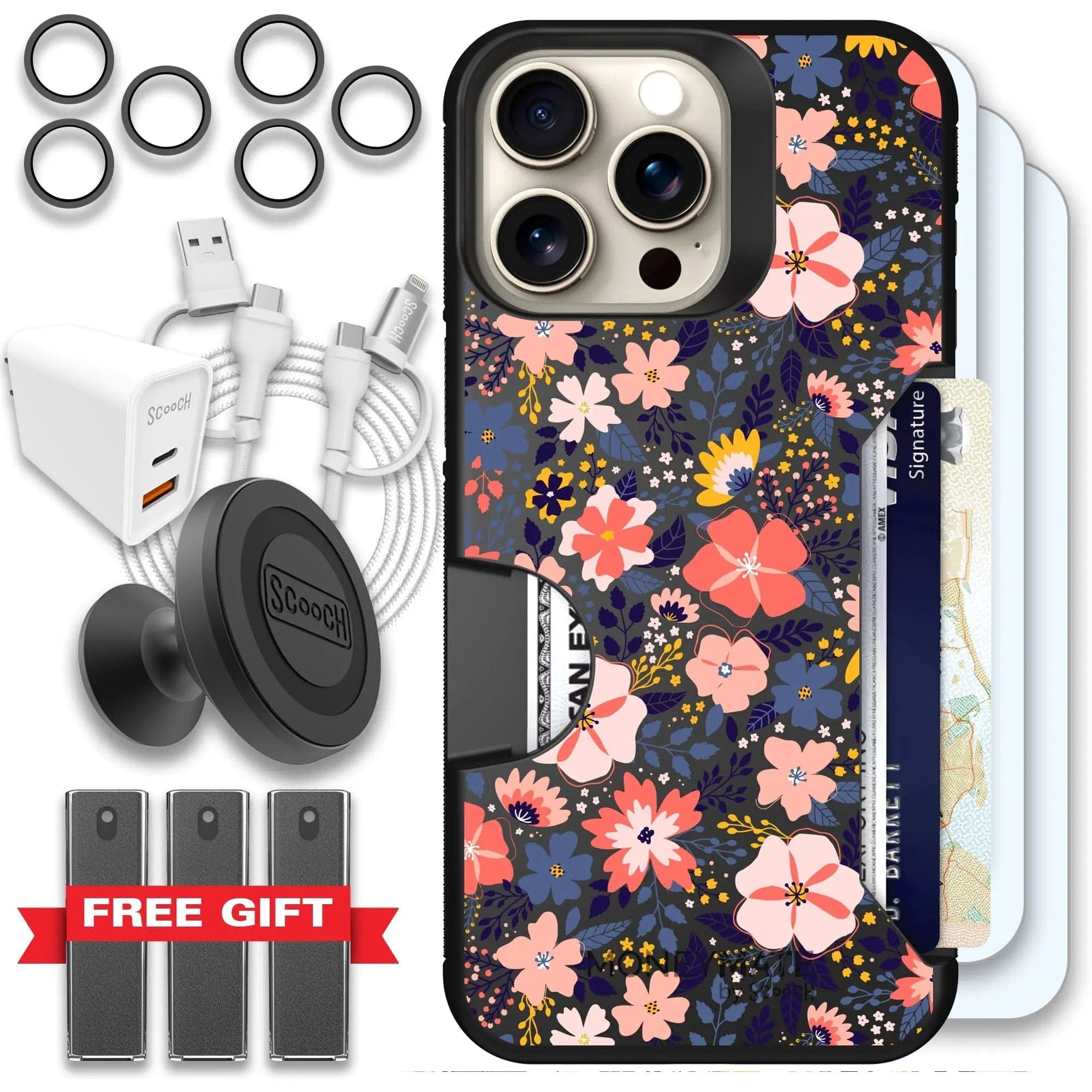 Scooch-Moneymate Ultimate Bundle for iPhone 15 Pro Max-Wildflowers