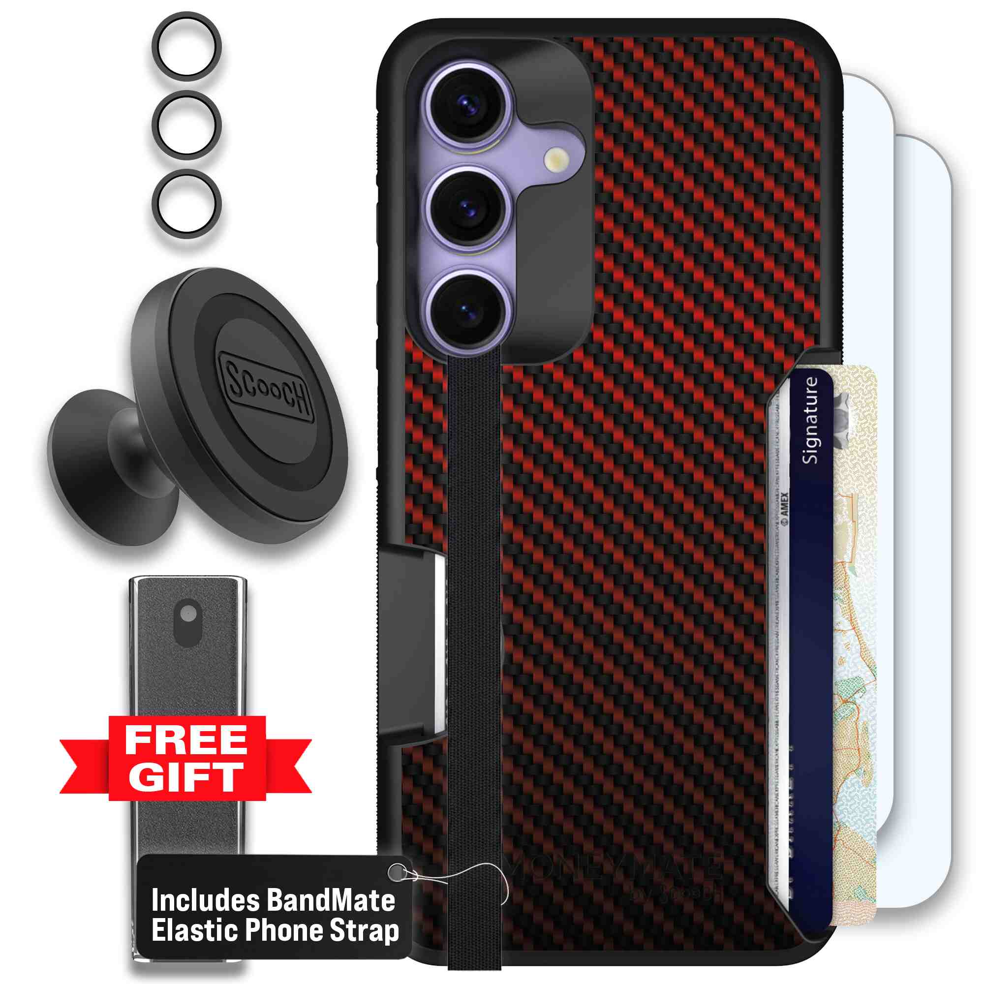 Red Carbon Fiber | website | Galaxy S25 | Defender Bundle