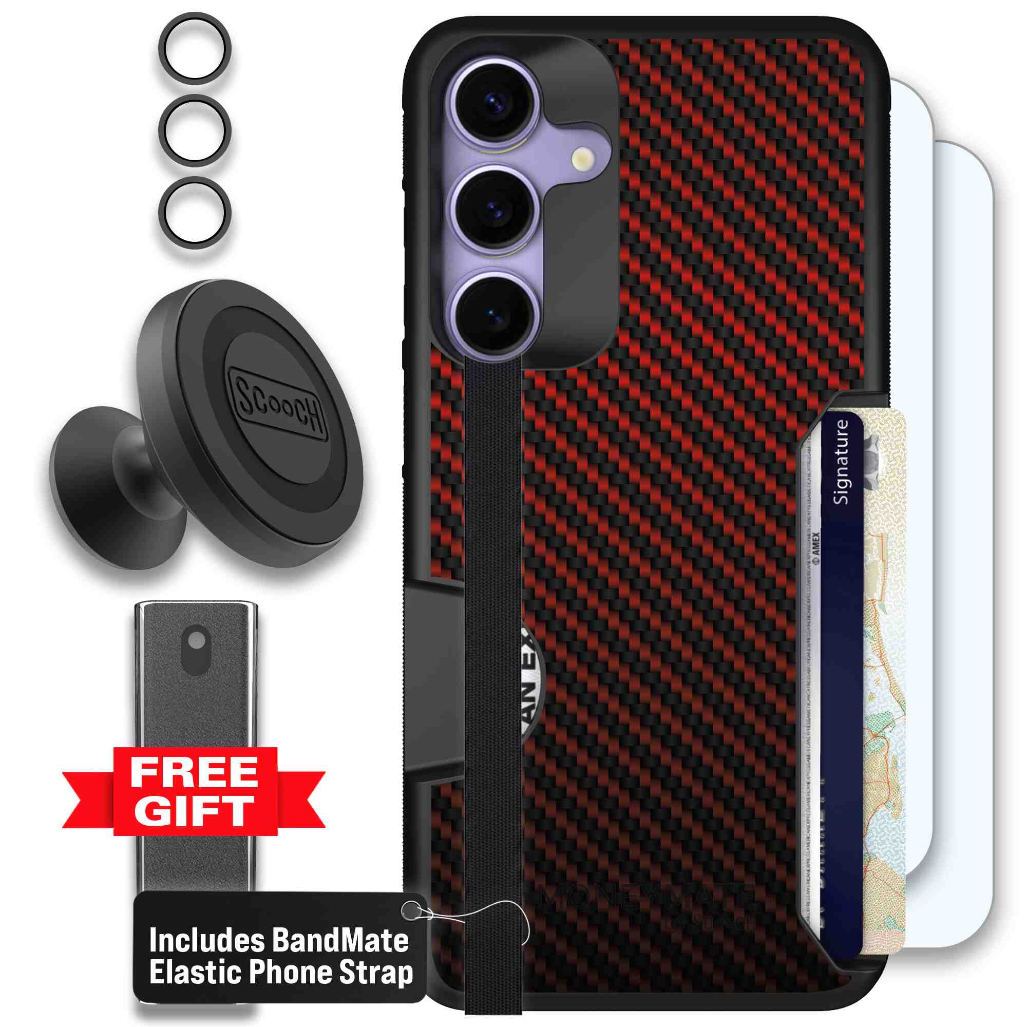 Red Carbon Fiber | website | Galaxy S25+ | Defender Bundle