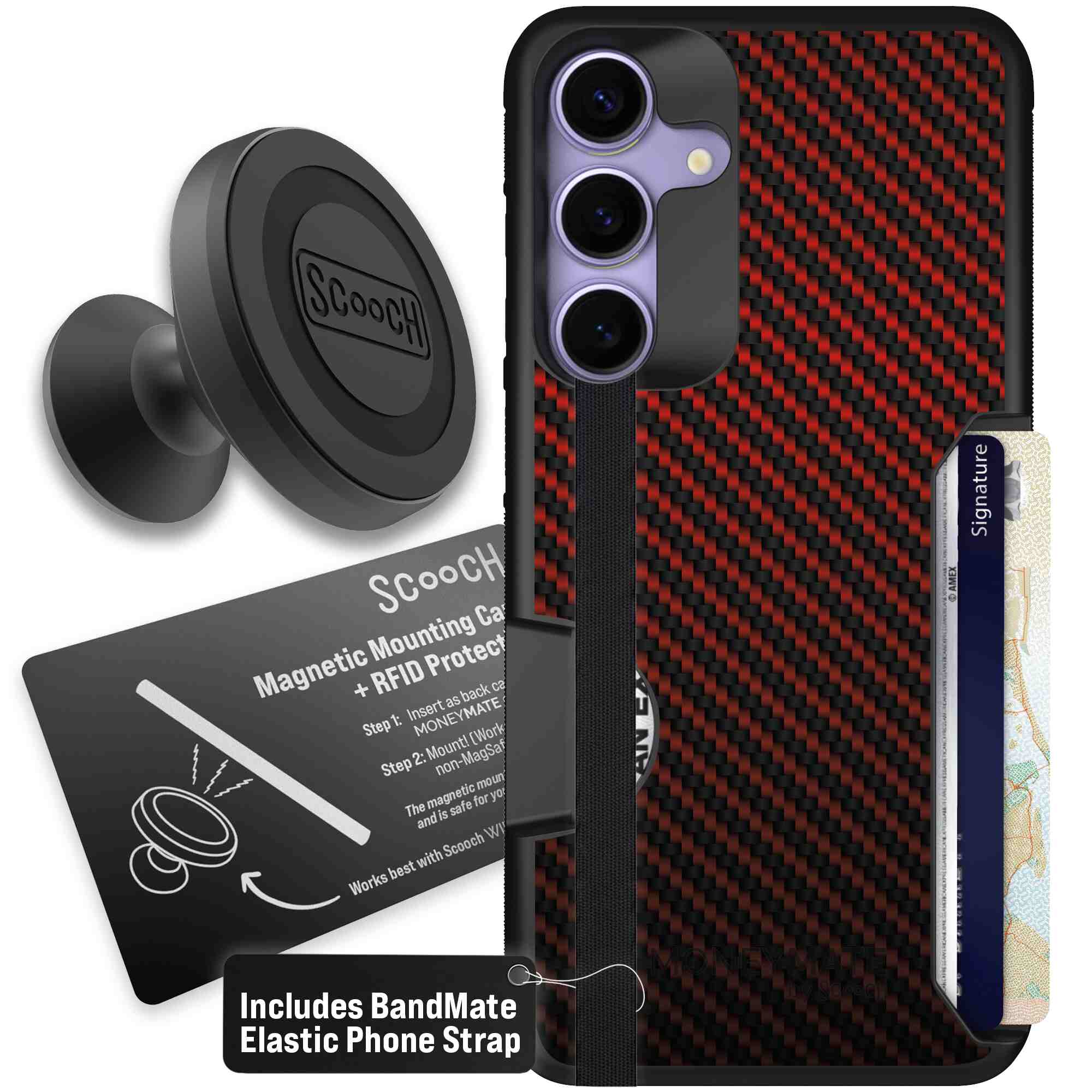 Red Carbon Fiber | website | Galaxy S25+ | Starter Bundle