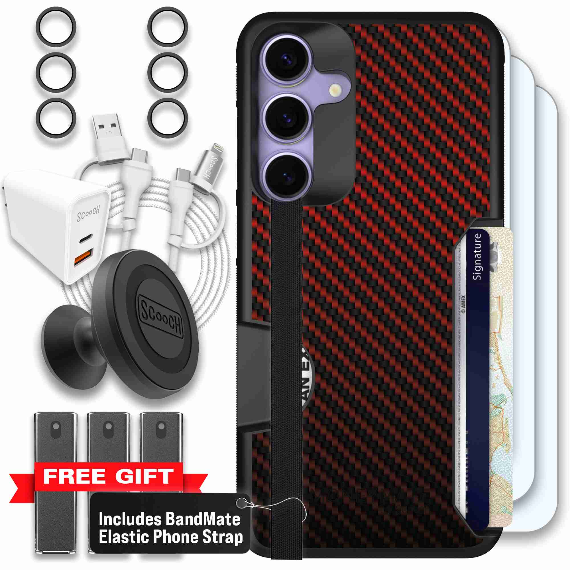 Red Carbon Fiber | website | Galaxy S25+ | Ultimate Bundle