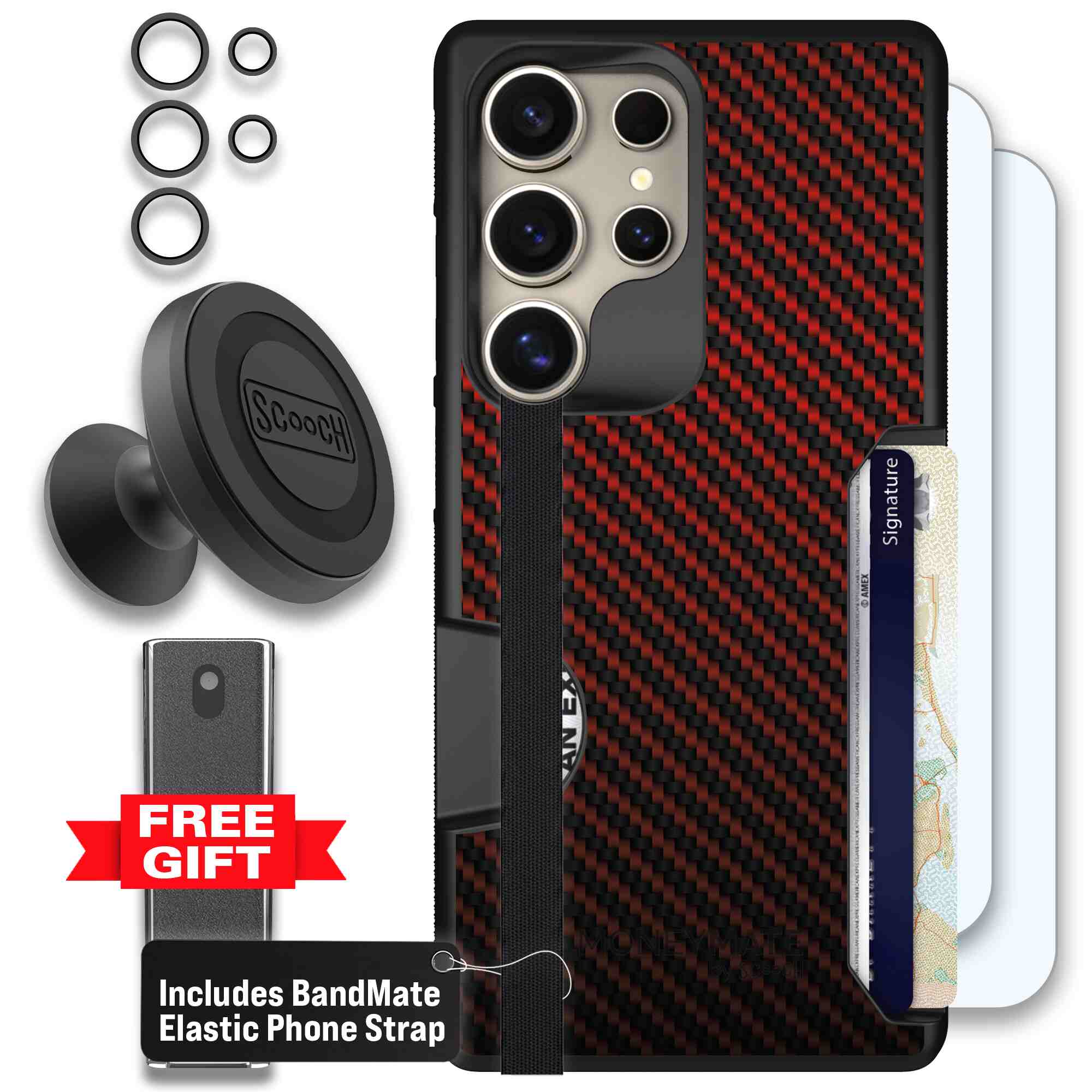 Red Carbon Fiber | website | Galaxy S25 Ultra | Defender Bundle