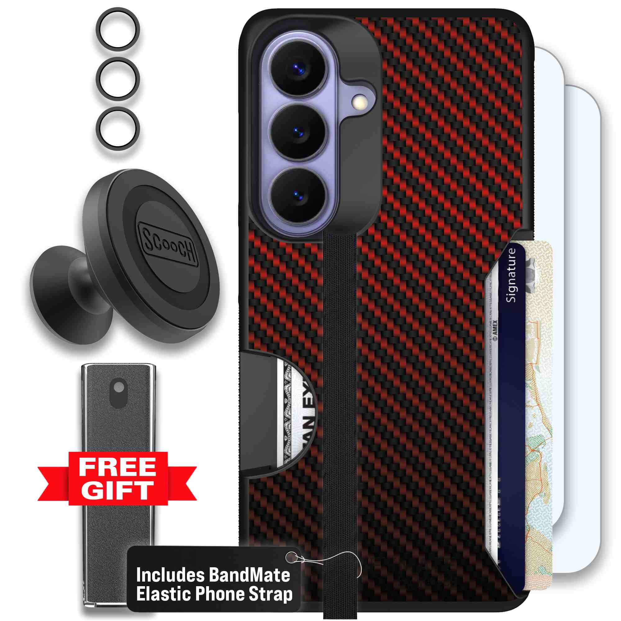 Red Carbon Fiber | website | Galaxy S26 | Defender Bundle