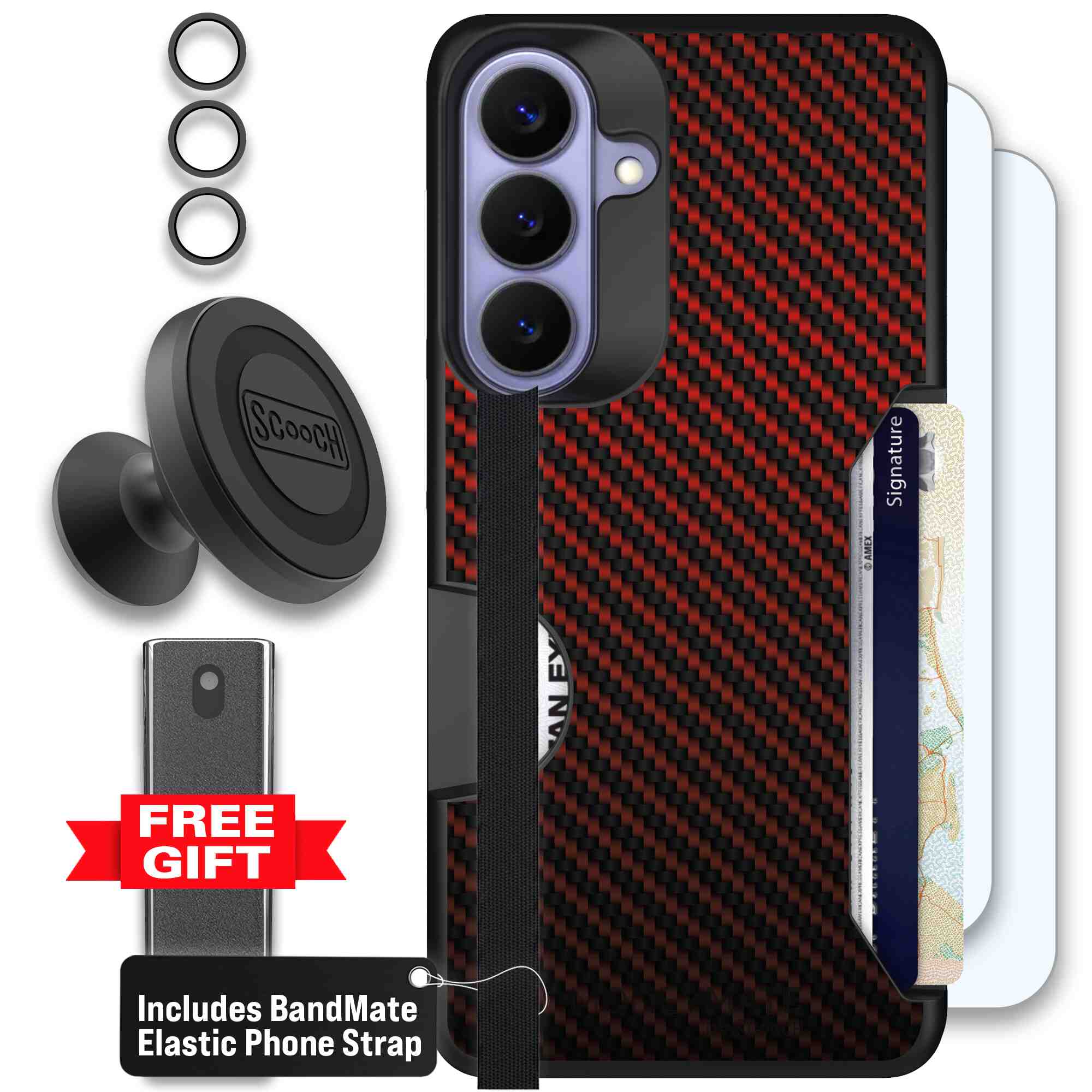 Red Carbon Fiber | website | Galaxy S26+ | Defender Bundle