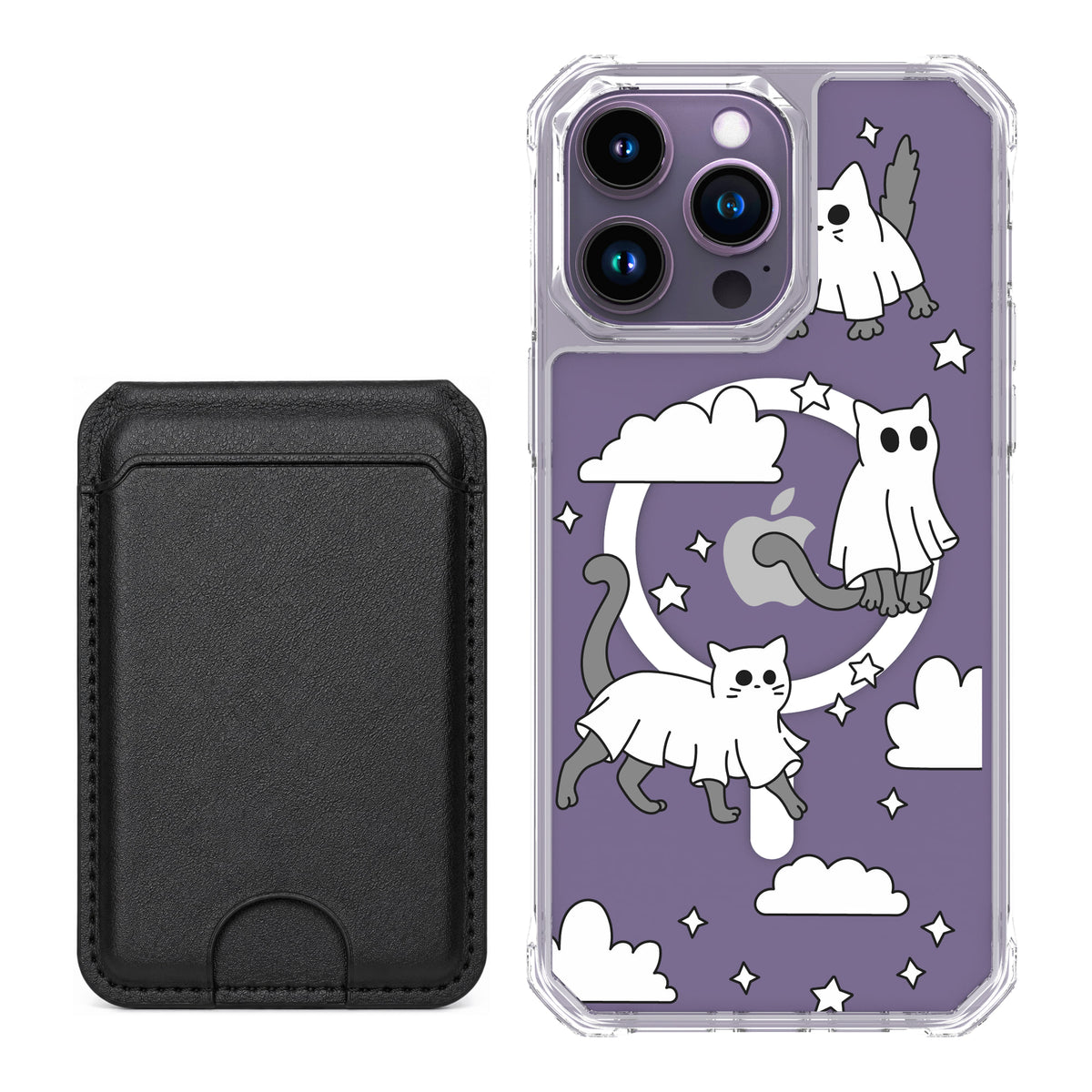 Scooch MagCase Scaredy Cats black magwallet bundle featuring the original Scaredy Cats print