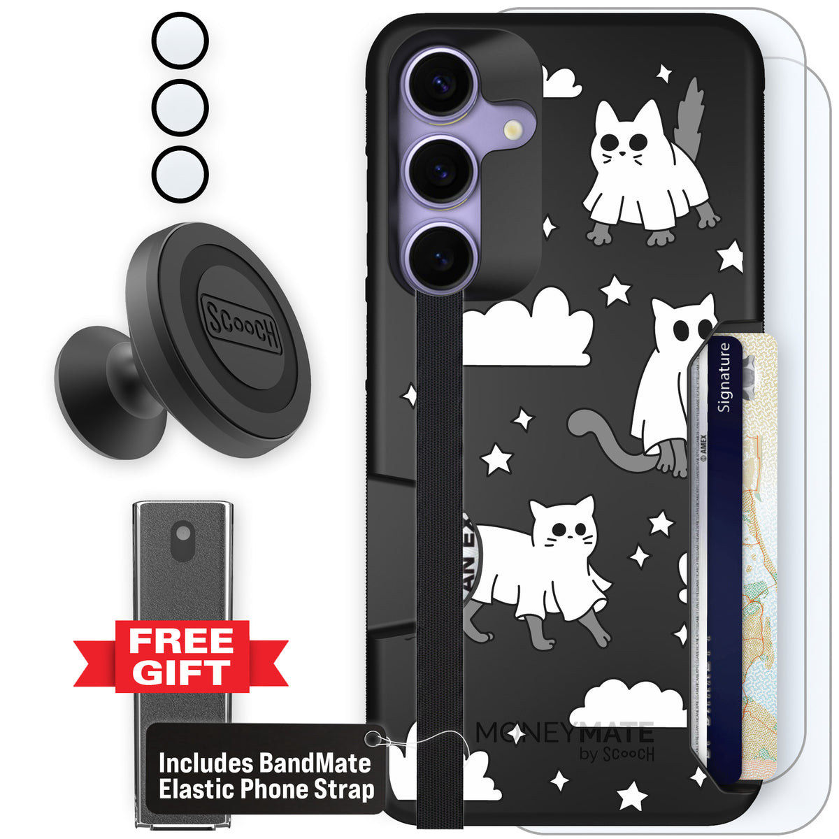 Scooch Moneymate Scaredy Cats defender bundle featuring the original Scaredy Cats print