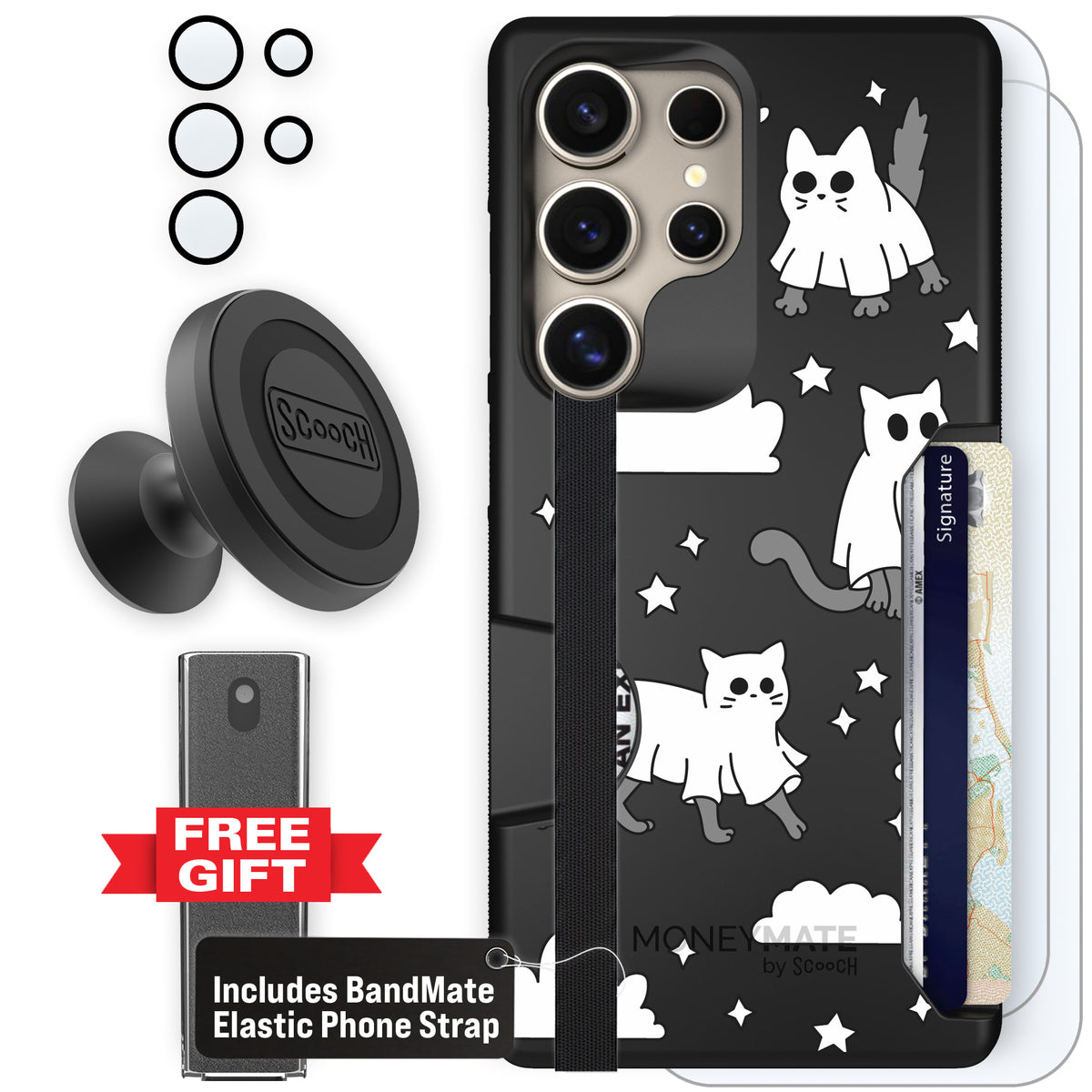 Scooch Moneymate Scaredy Cats defender bundle featuring the original Scaredy Cats print