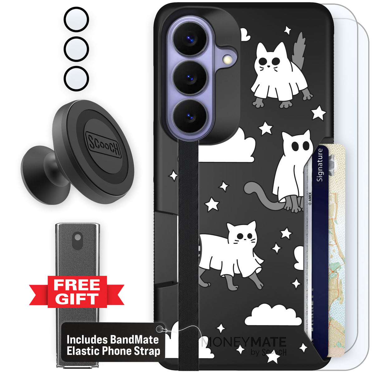 Scooch Moneymate Scaredy Cats defender bundle featuring the original Scaredy Cats print