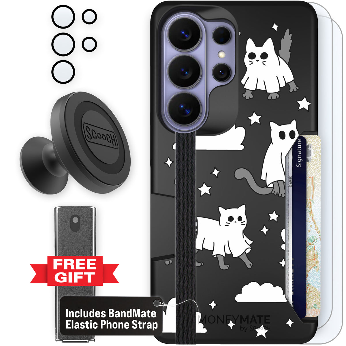 Scooch Moneymate Scaredy Cats defender bundle featuring the original Scaredy Cats print