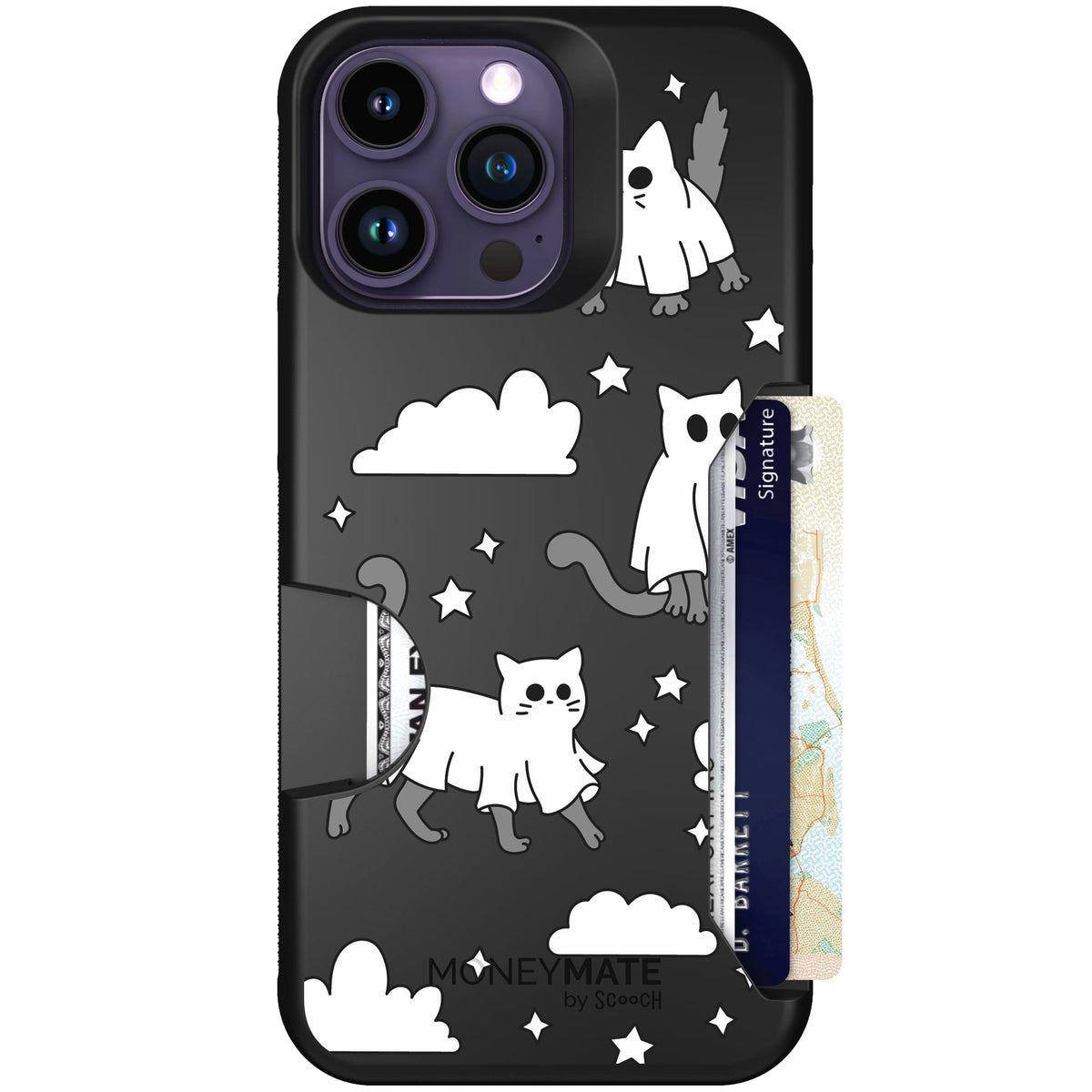 Scooch Moneymate Scaredy Cats case featuring the original Scaredy Cats print