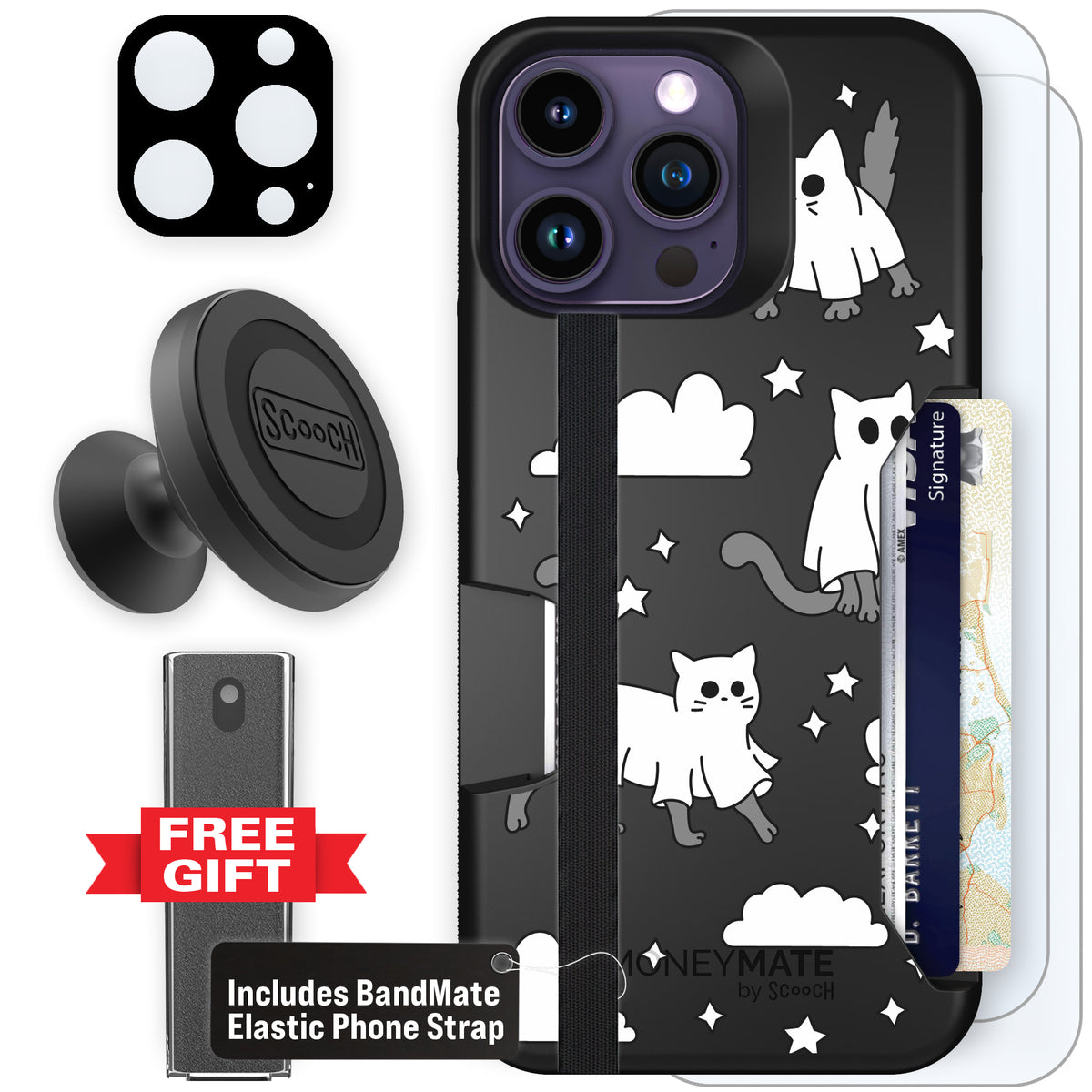 Scooch Moneymate Scaredy Cats defender bundle featuring the original Scaredy Cats print