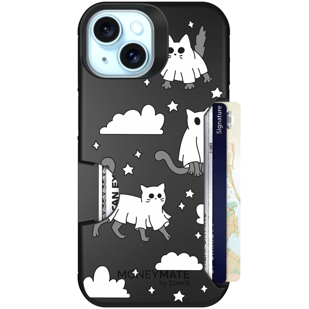 Scooch Moneymate Scaredy Cats case featuring the original Scaredy Cats print