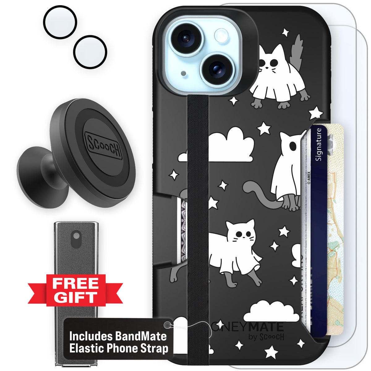 Scooch Moneymate Scaredy Cats defender bundle featuring the original Scaredy Cats print