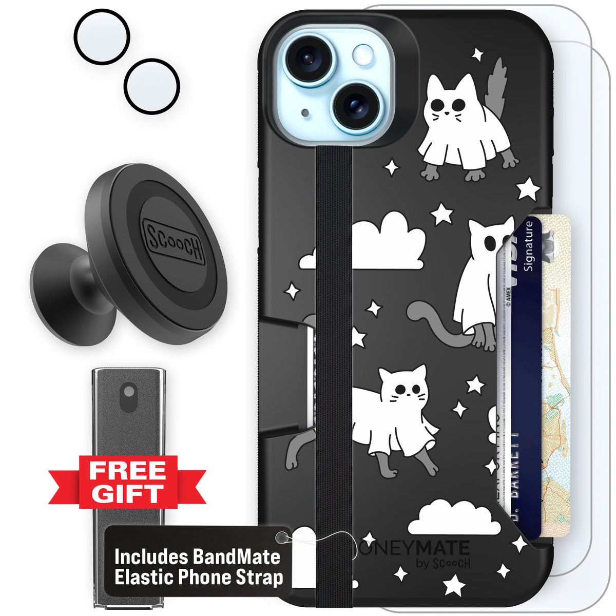 Scooch Moneymate Scaredy Cats defender bundle featuring the original Scaredy Cats print