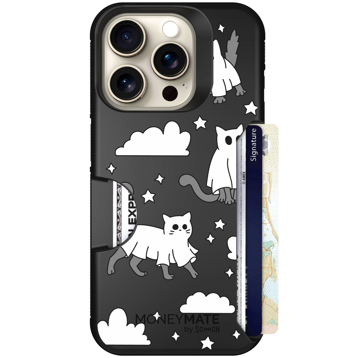 Scooch Moneymate Scaredy Cats case featuring the original Scaredy Cats print