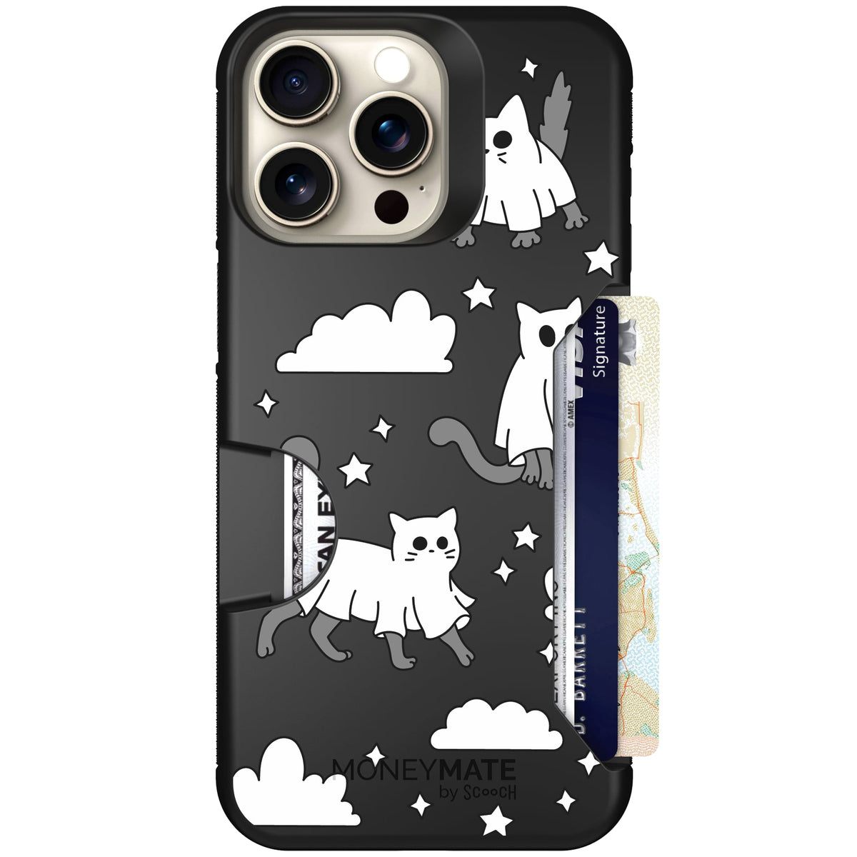 Scooch Moneymate Scaredy Cats case featuring the original Scaredy Cats print